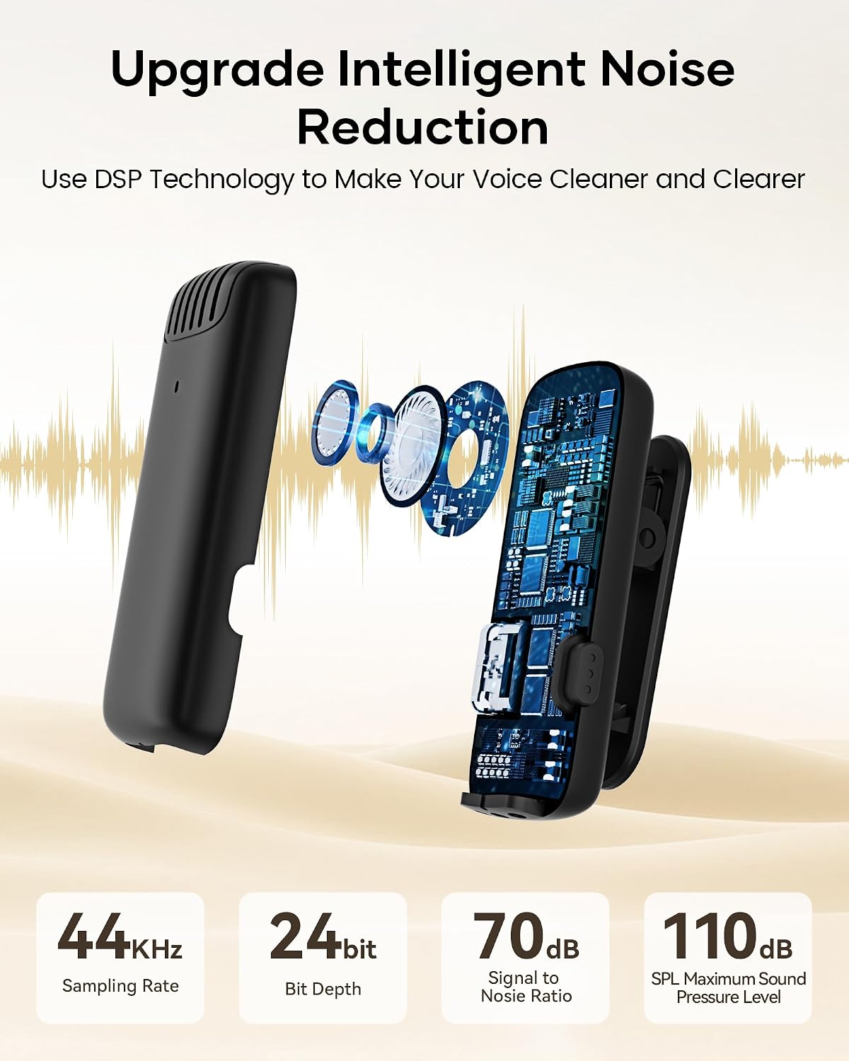 MICRÓFONO INALÁMBRICO CZOCPOS PARA IPHONE IPAD ANDROID CON ESTUCHE DE CARGA - 5