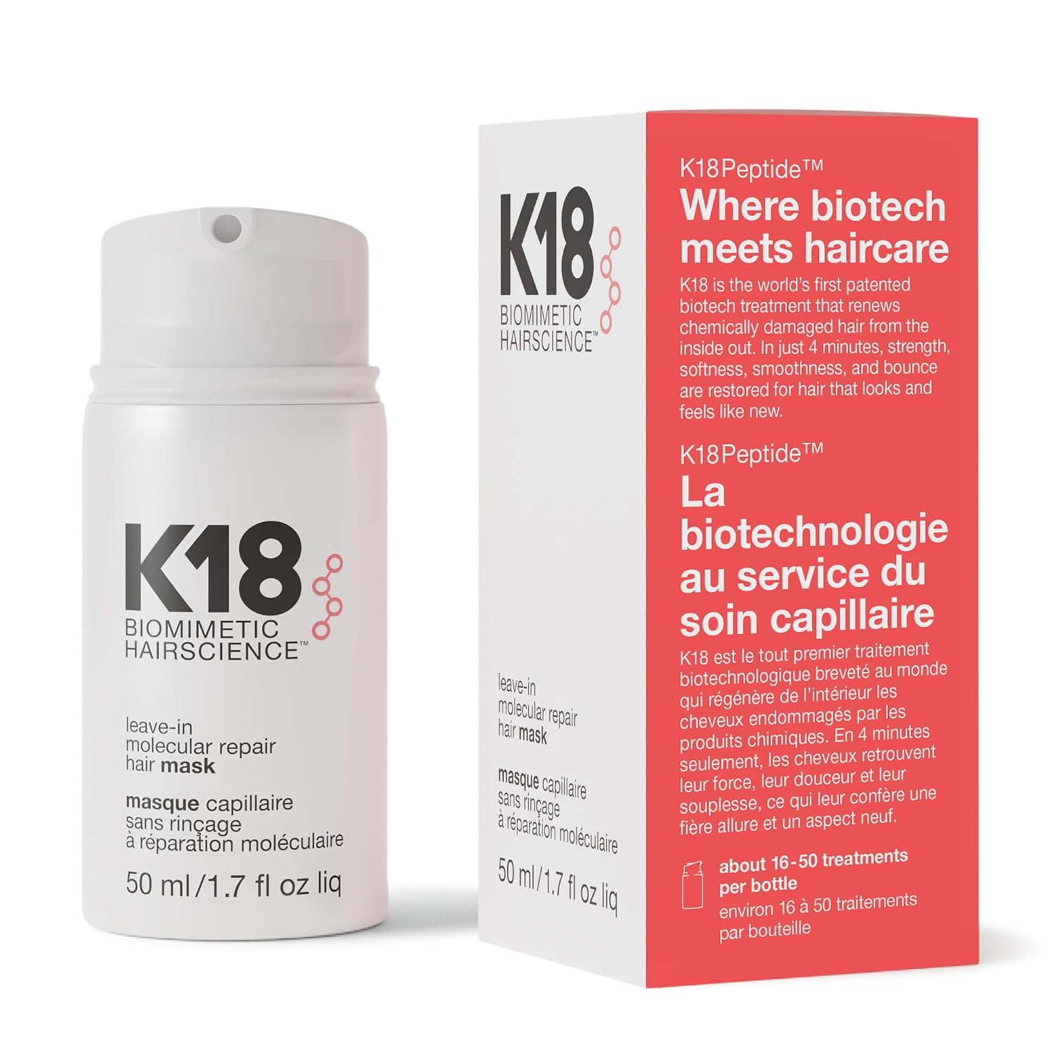 MASCARILLA REPARADORA K18 LEAVE-IN MOLECULAR REPAIR HAIR MASK - 1