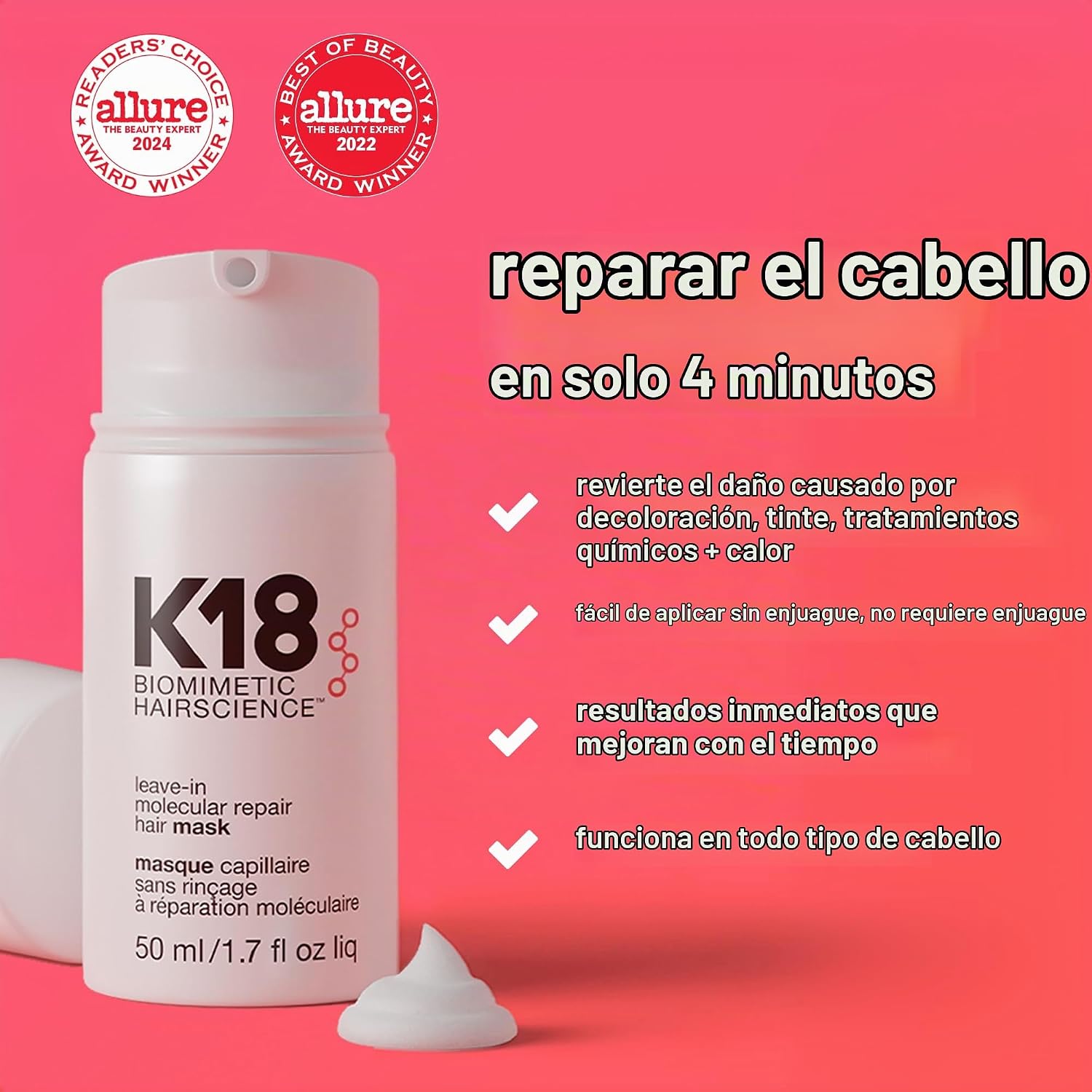 MASCARILLA REPARADORA K18 LEAVE-IN MOLECULAR REPAIR HAIR MASK - 2