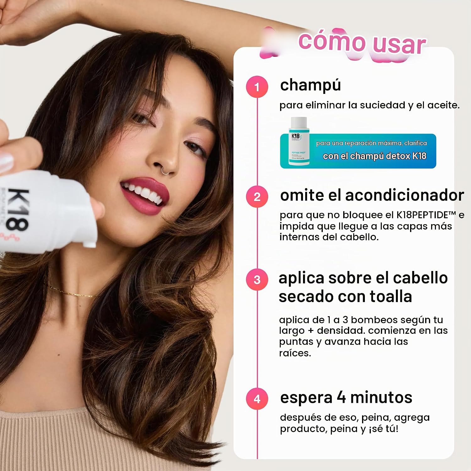 MASCARILLA REPARADORA K18 LEAVE-IN MOLECULAR REPAIR HAIR MASK - 5