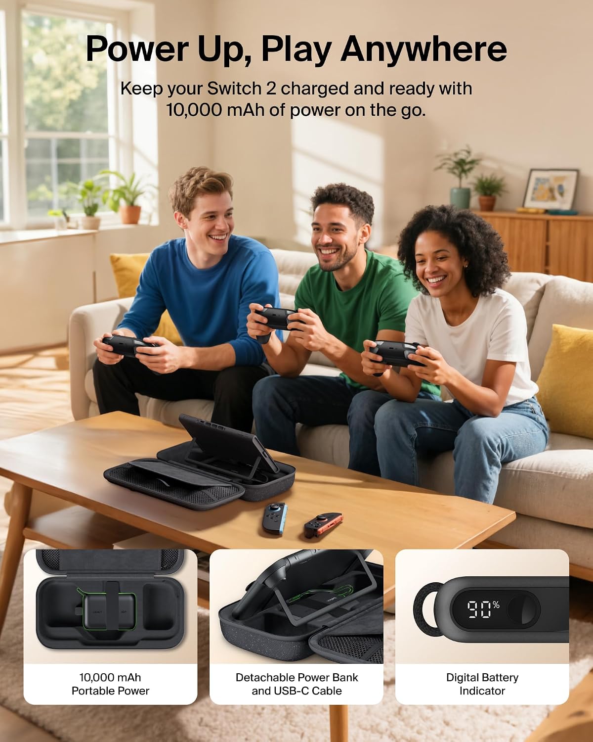 FUNDA BELKIN NINTENDO SWITCH 2 CON POWER BANK 10000MAH Y CARGA 20W - 3