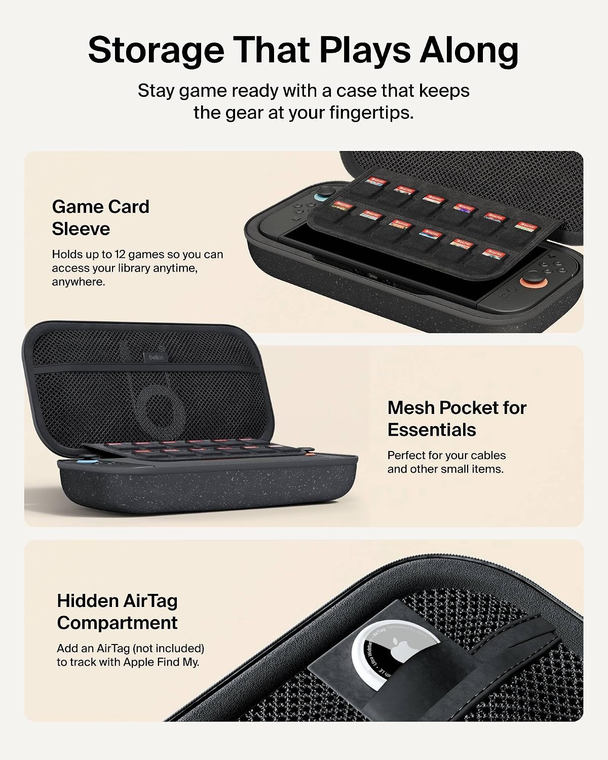 FUNDA BELKIN NINTENDO SWITCH 2 CON POWER BANK 10000MAH Y CARGA 20W - 5