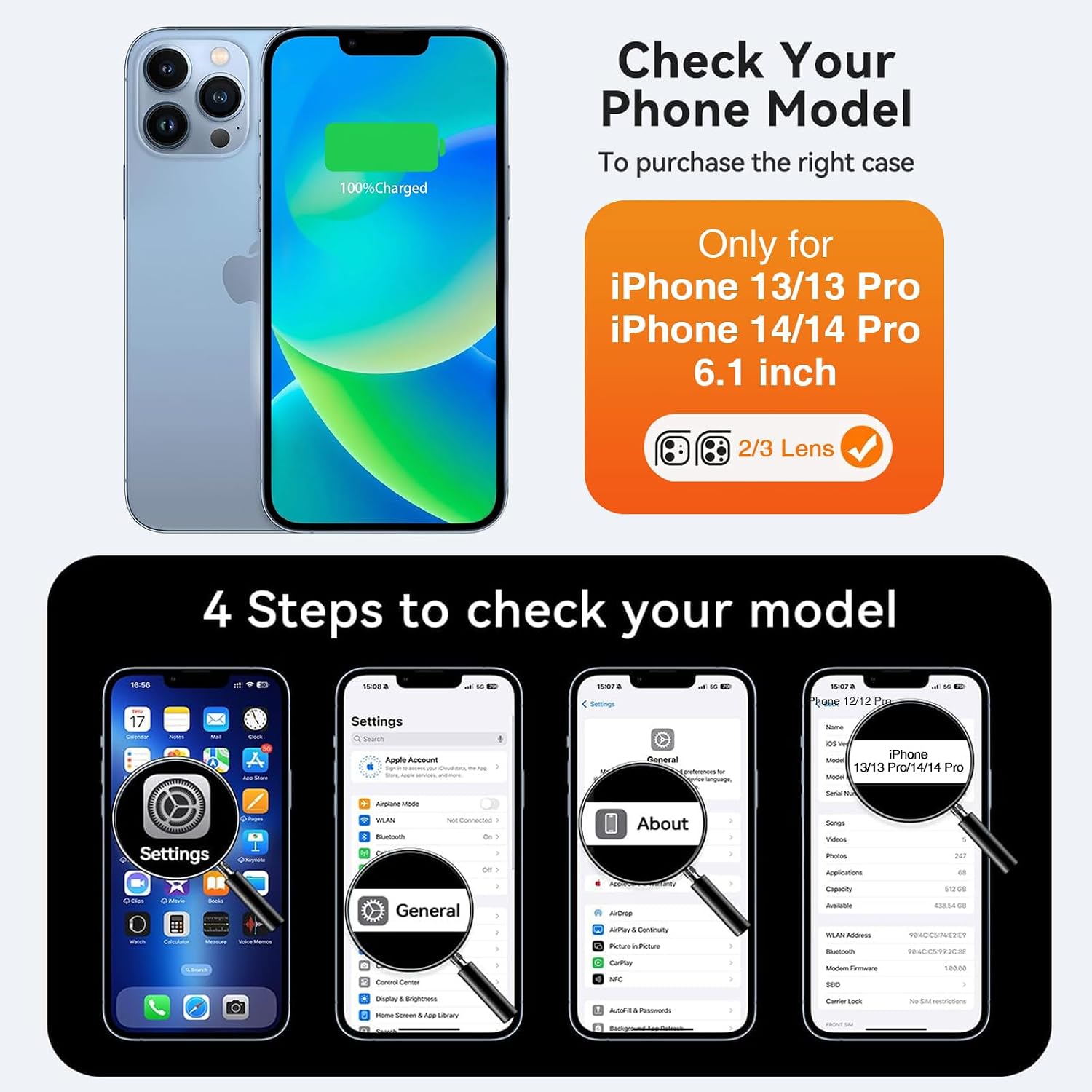 FUNDA CON BATERÍA BOPPS PARA IPHONE 13/13 PRO/14/14 PRO 8500 MAH CON SOPORTE NEGRO - 2