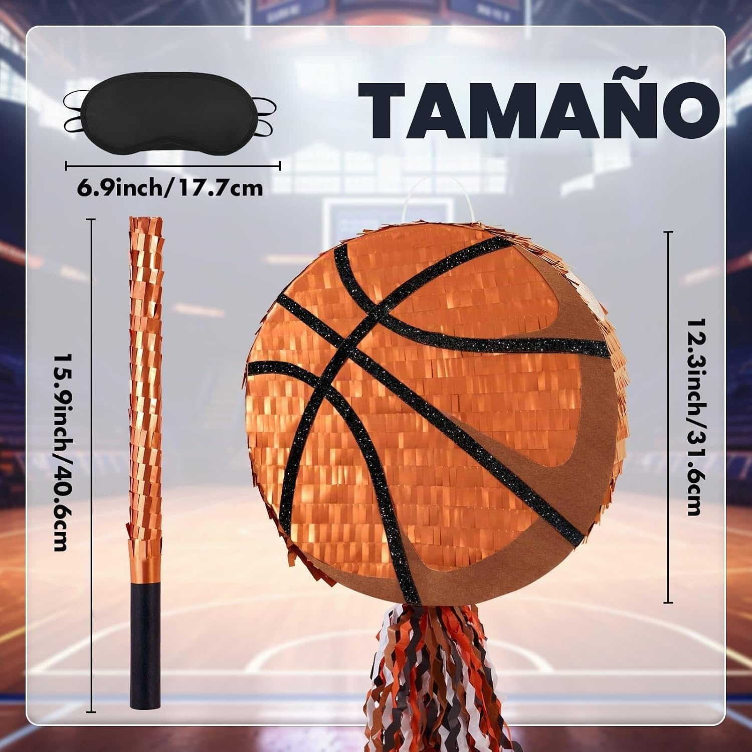 PIÑATA BALONCESTO WERNNSAI CON ANTIFAZ Y BATE - 3