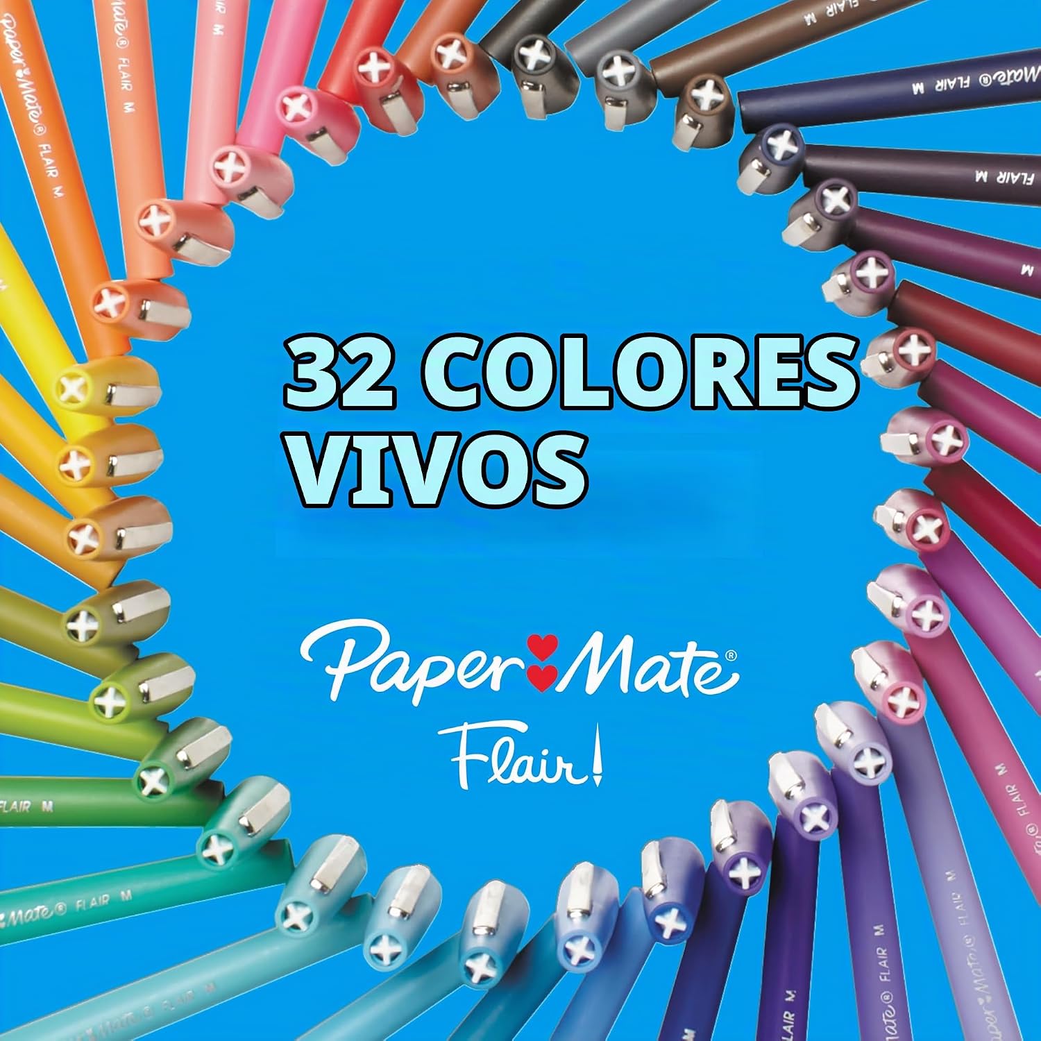 LÁPICES PAPER MATE FLAIR PUNTA FIELTRO MEDIANA COLORES SURTIDOS 24 UNIDADES - 2