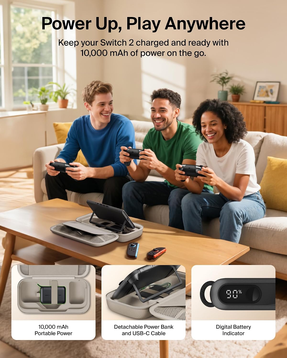 FUNDA BELKIN NINTENDO SWITCH 2 CON POWER BANK 10000MAH Y CARGA 20W - 3