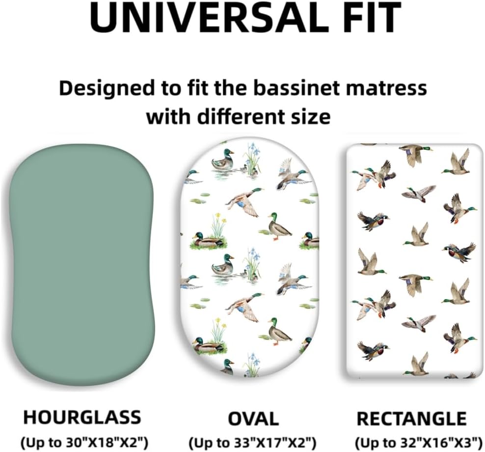 JUEGO DE 4 SÁBANAS BAJERAS PARA CUNA FIGEPO DISEÑO PATOS MALLARD NEUTRAL - 2