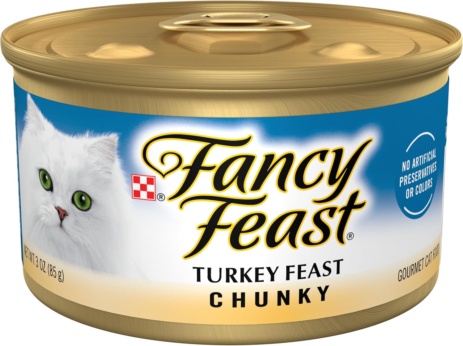 ALIMENTO HÚMEDO PARA GATOS PURINA FANCY FEAST CHUNKY TURKEY FEAST LATA 3 OZ PACK 24 UNIDADES - 1