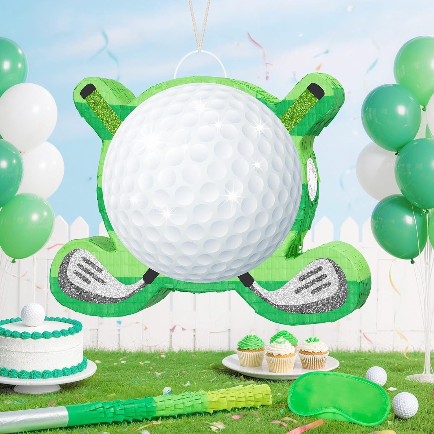 PIÑATA WERNNSAI PELOTA DE GOLF VERDE CON PALO - 2