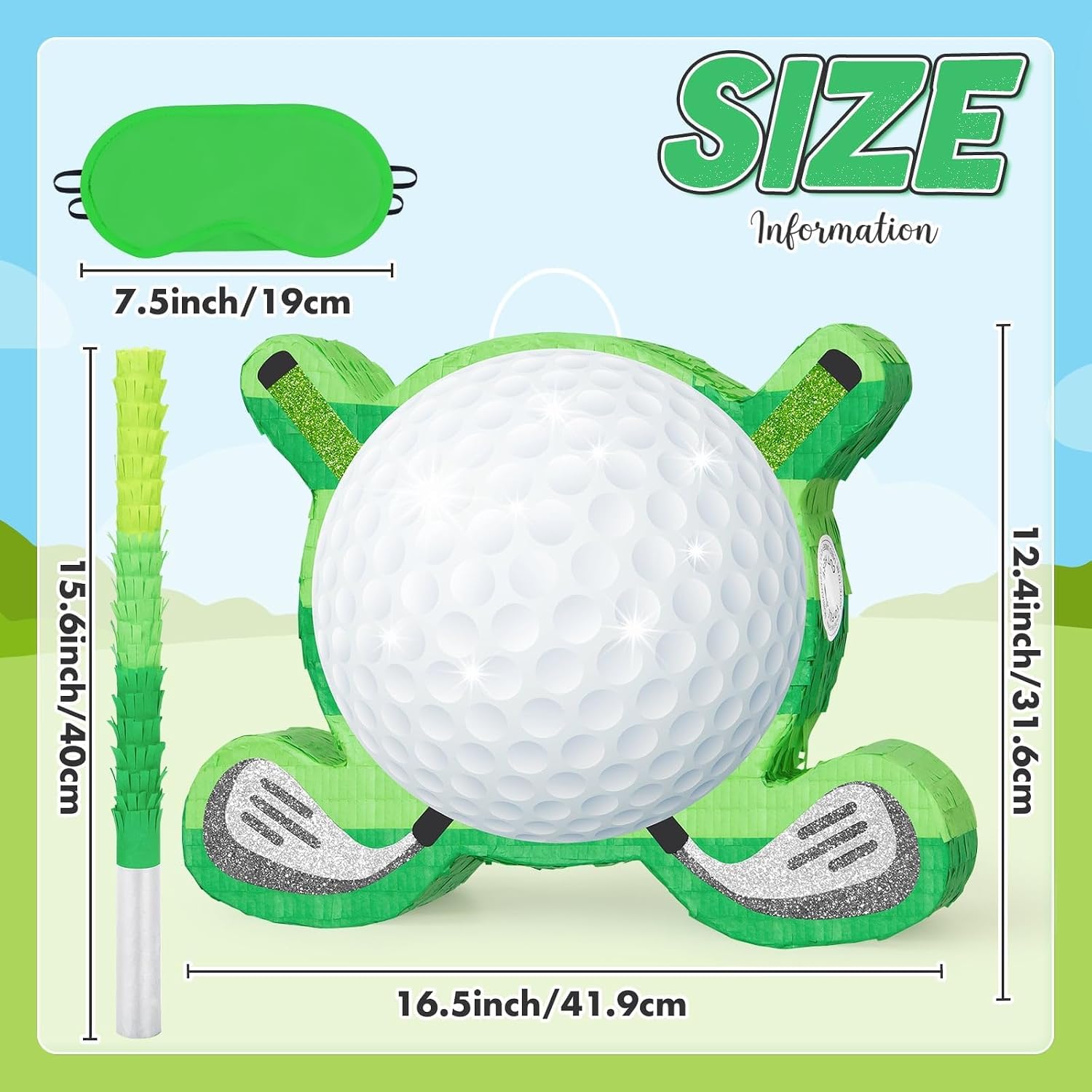 PIÑATA WERNNSAI PELOTA DE GOLF VERDE CON PALO - 4