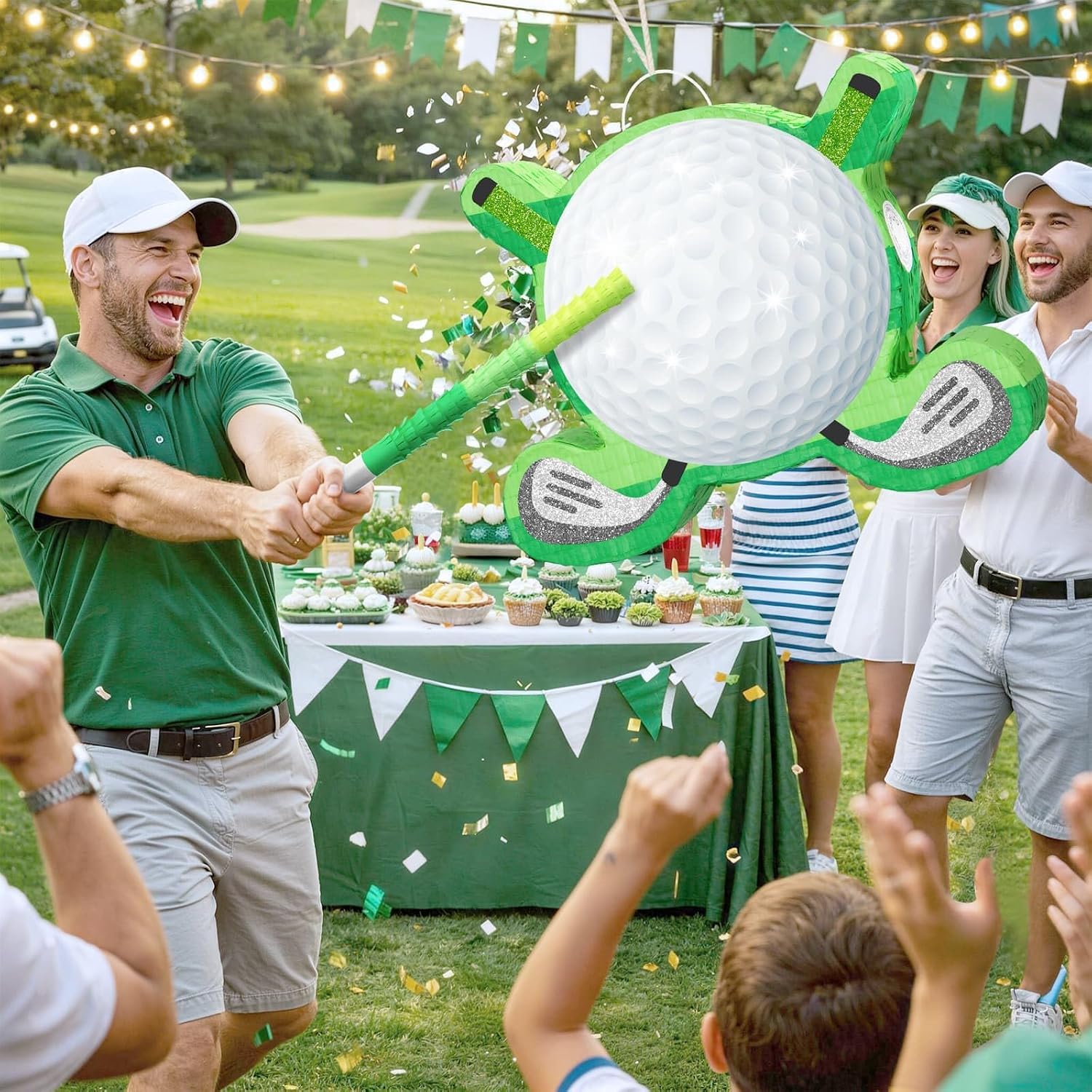 PIÑATA WERNNSAI PELOTA DE GOLF VERDE CON PALO - 5