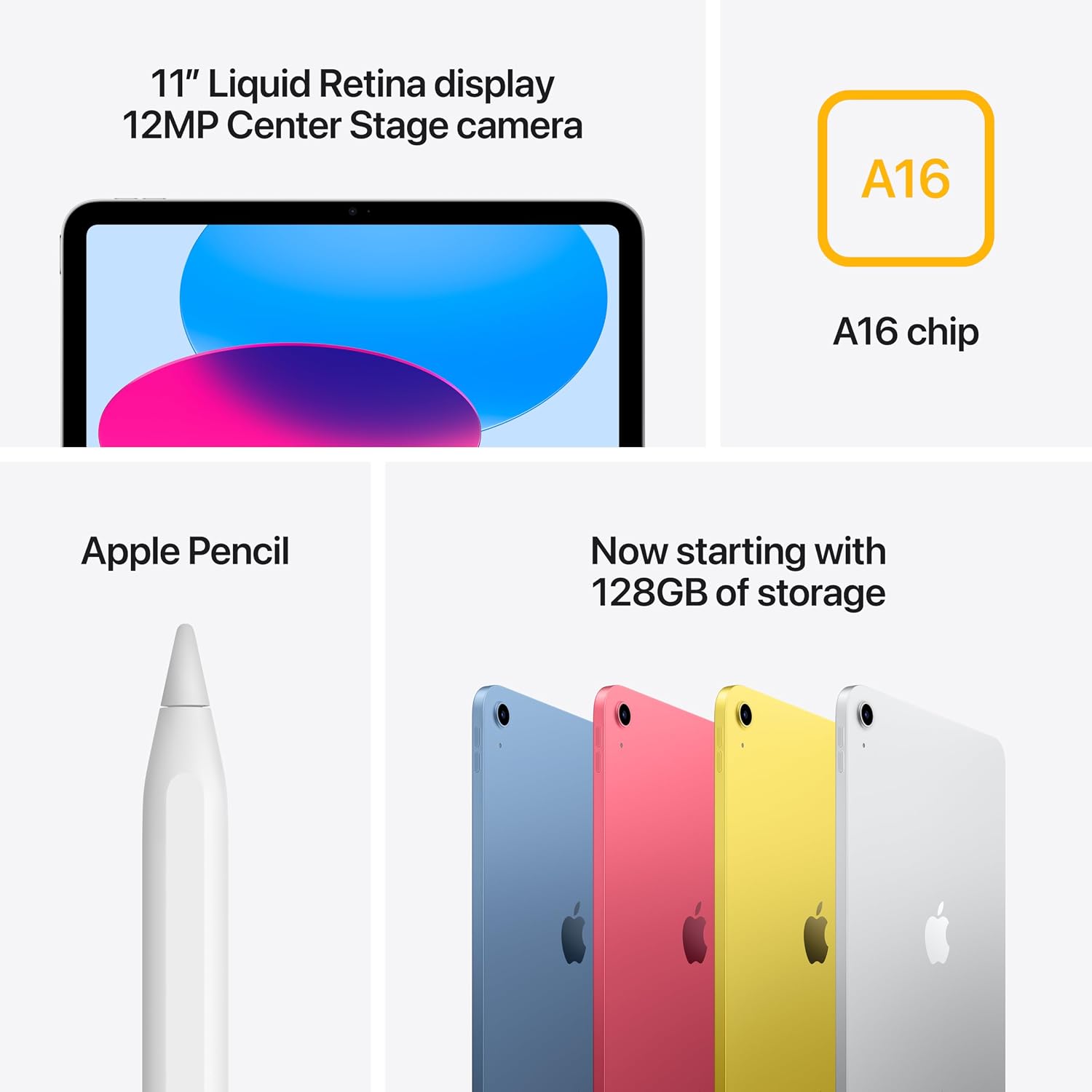 TABLET APPLE IPAD 11 PULGADAS A16 128GB WI-FI 6 AZUL - 5