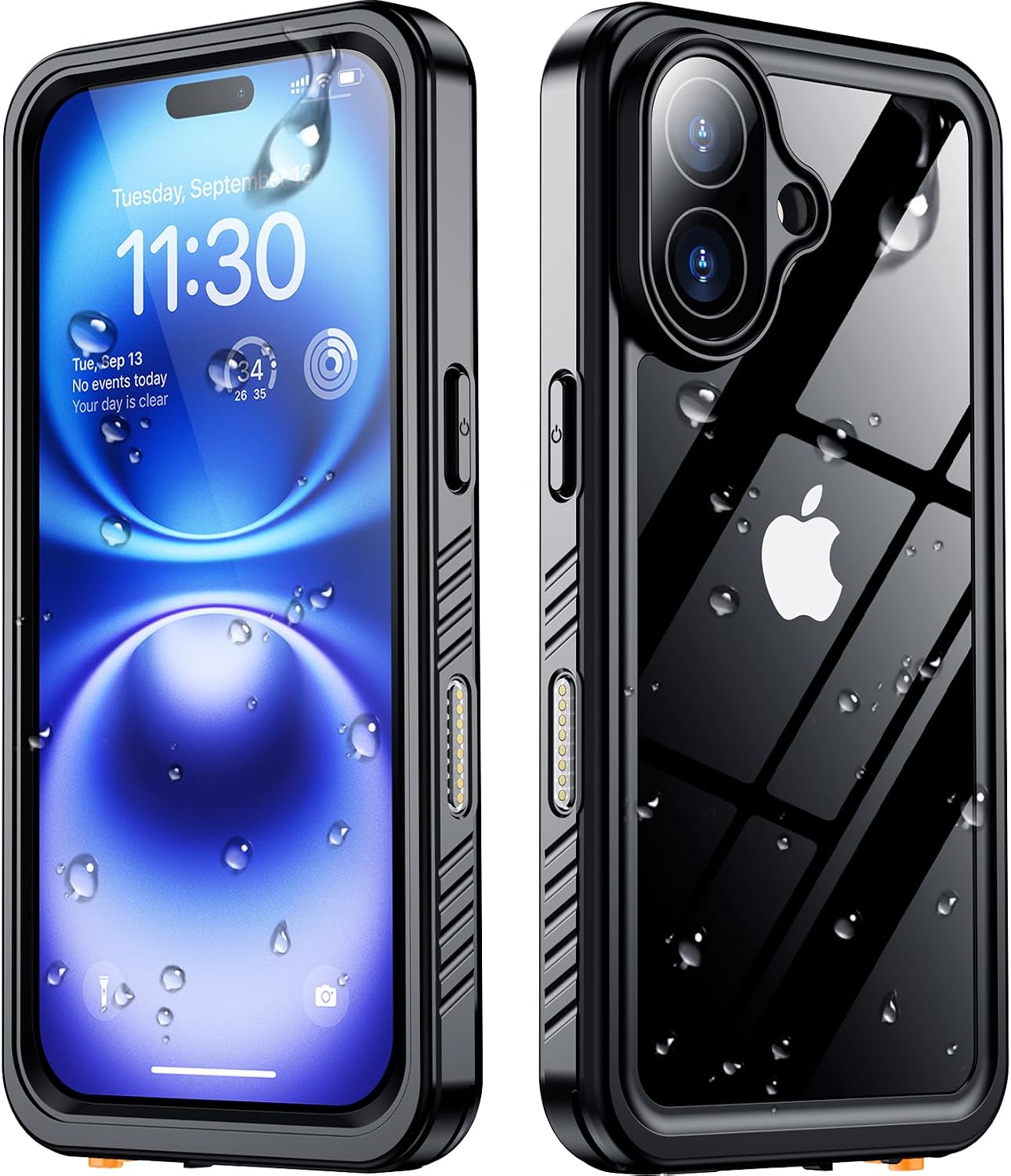 CASE SPIDERCASE PARA IPHONE 16 WATERPROOF CON PROTECTOR DE PANTALLA Y LENTE INTEGRADO NEGRO - 1