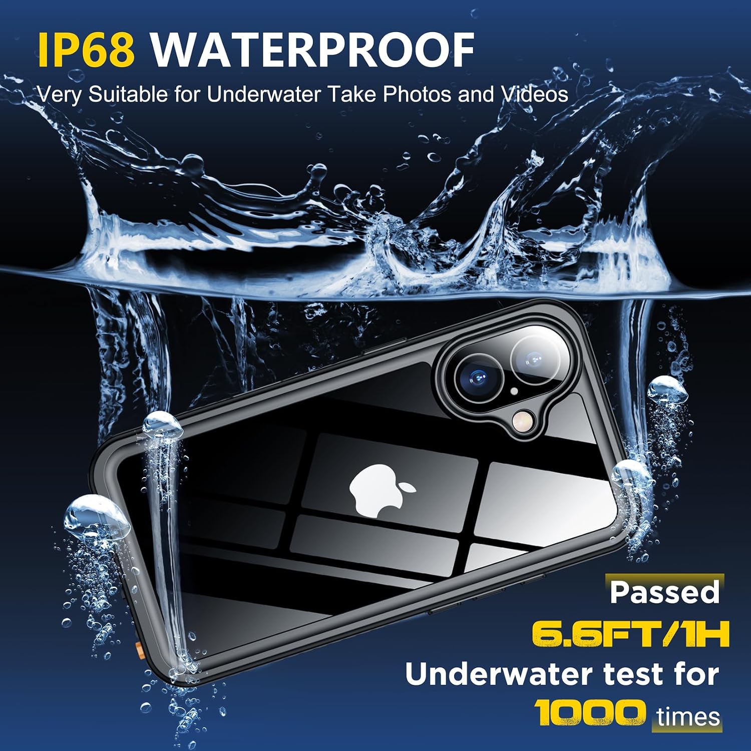 CASE SPIDERCASE PARA IPHONE 16 WATERPROOF CON PROTECTOR DE PANTALLA Y LENTE INTEGRADO NEGRO - 3
