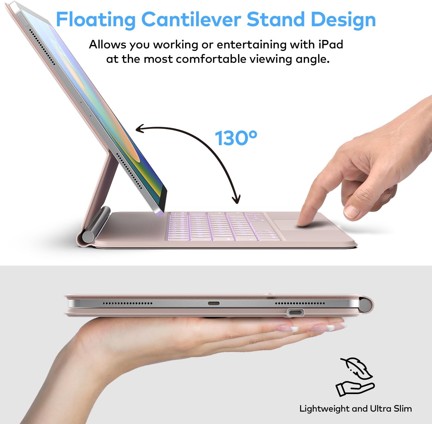 FUNDA CON TECLADO MAGNÉTICO PARA IPAD AIR 11 PULGADAS Y IPAD PRO 11 PULGADAS CON TRACKPAD - 4