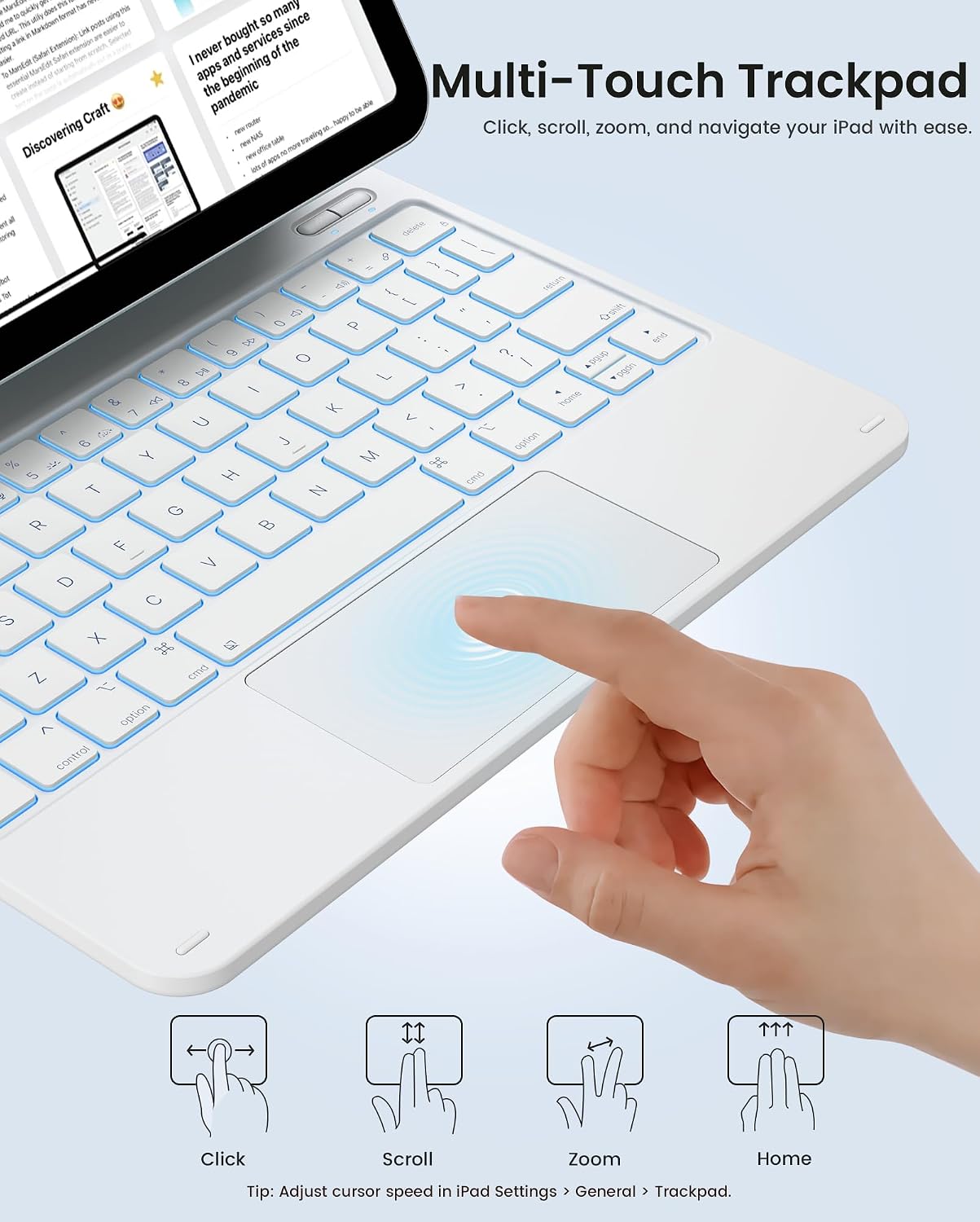 CASE TYPECASE EDGE IPAD A16 11TH/10TH GEN CON TECLADO Y STAND MAGNÉTICO FLOTANTE - 5