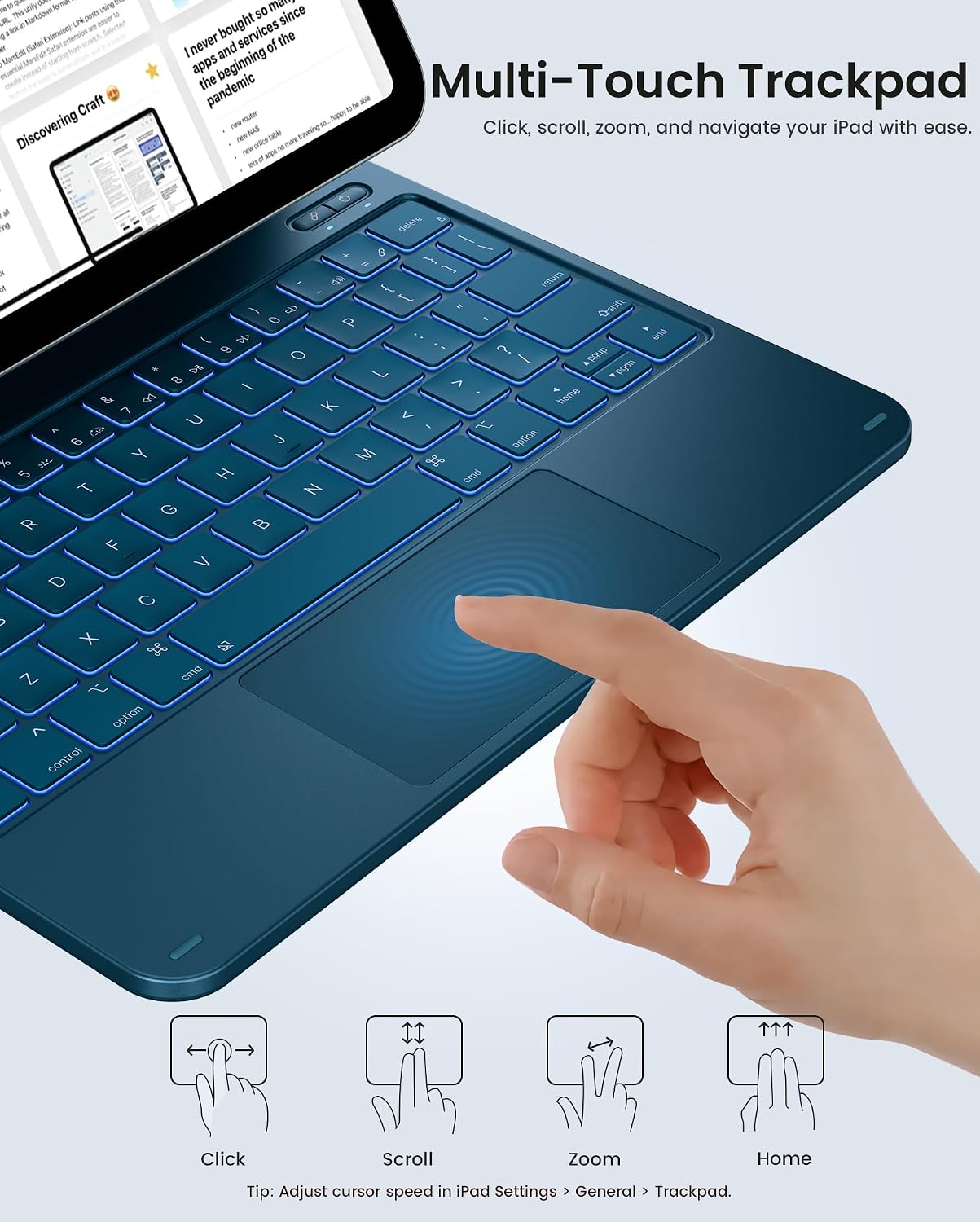 CASE TYPECASE EDGE IPAD A16 11.ª/10.ª GENERACIÓN CON TECLADO Y STAND MAGNÉTICO FLOTANTE - 5