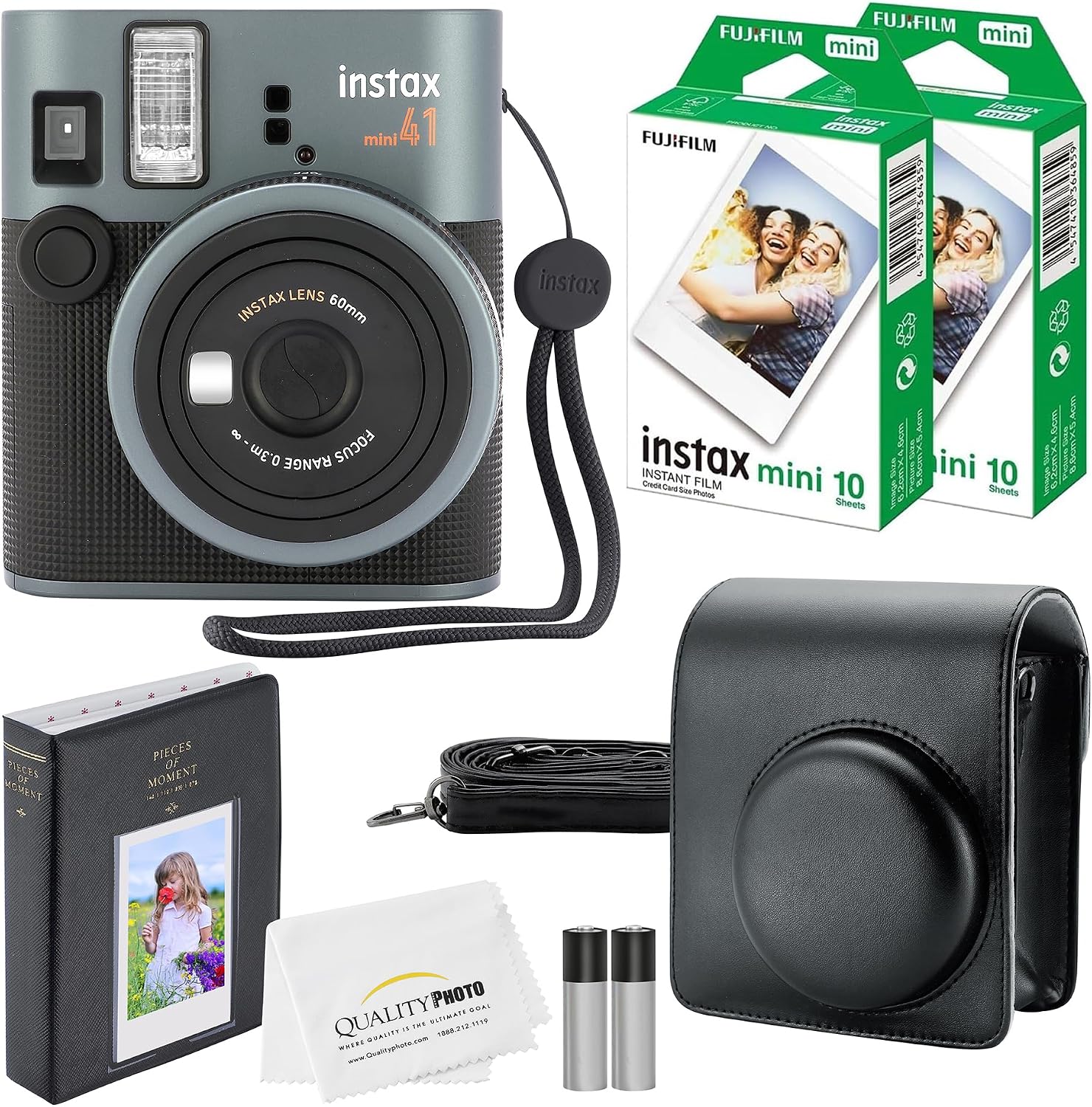 CÁMARA INSTANTÁNEA FUJIFILM INSTAX MINI 41 CON 20 PELÍCULAS, ESTUCHE, ÁLBUM Y PAÑO - 1