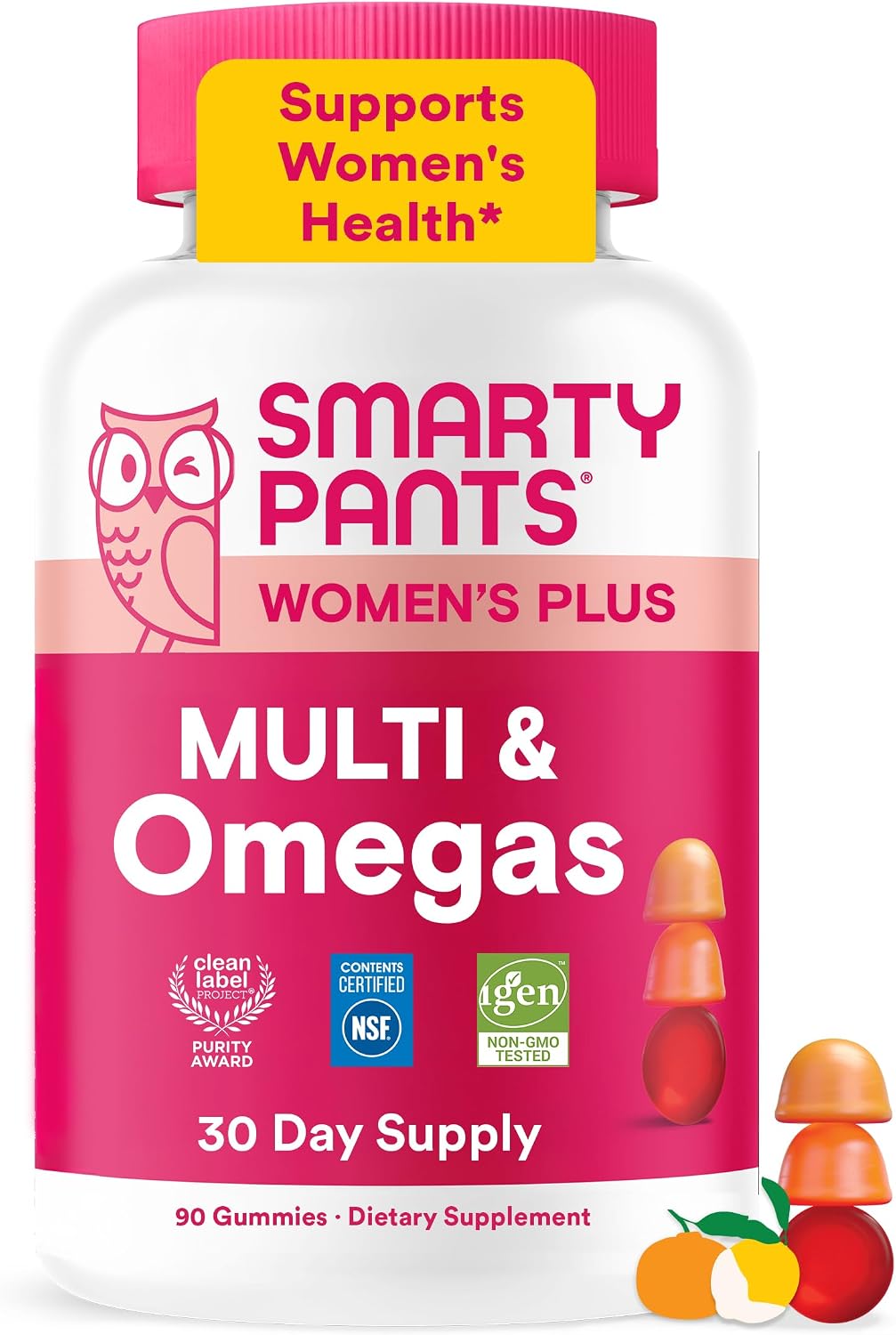 GOMITAS MULTIVITAMÍNICO PARA MUJERES SMARTYPANTS CON VITAMINA D, C Y OMEGA 3, 90 UNIDADES - 1