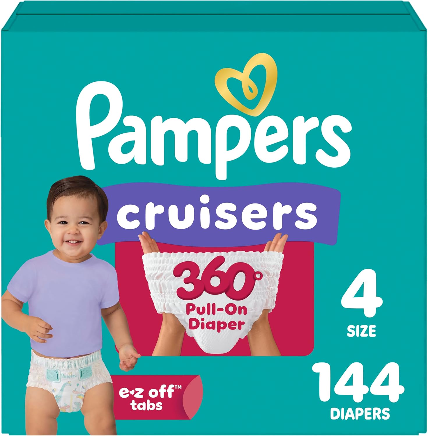 PAÑAL PAMPERS CRUISERS 360 TALLA 4 PACK 144 UNIDADES - 1