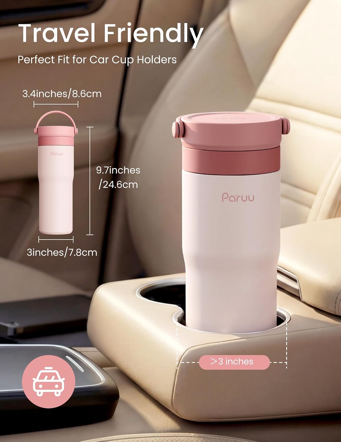 CONTENEDOR ENFRIADOR DE LECHE MATERNA PARUU ACERO INOXIDABLE 304 ROSA - 5