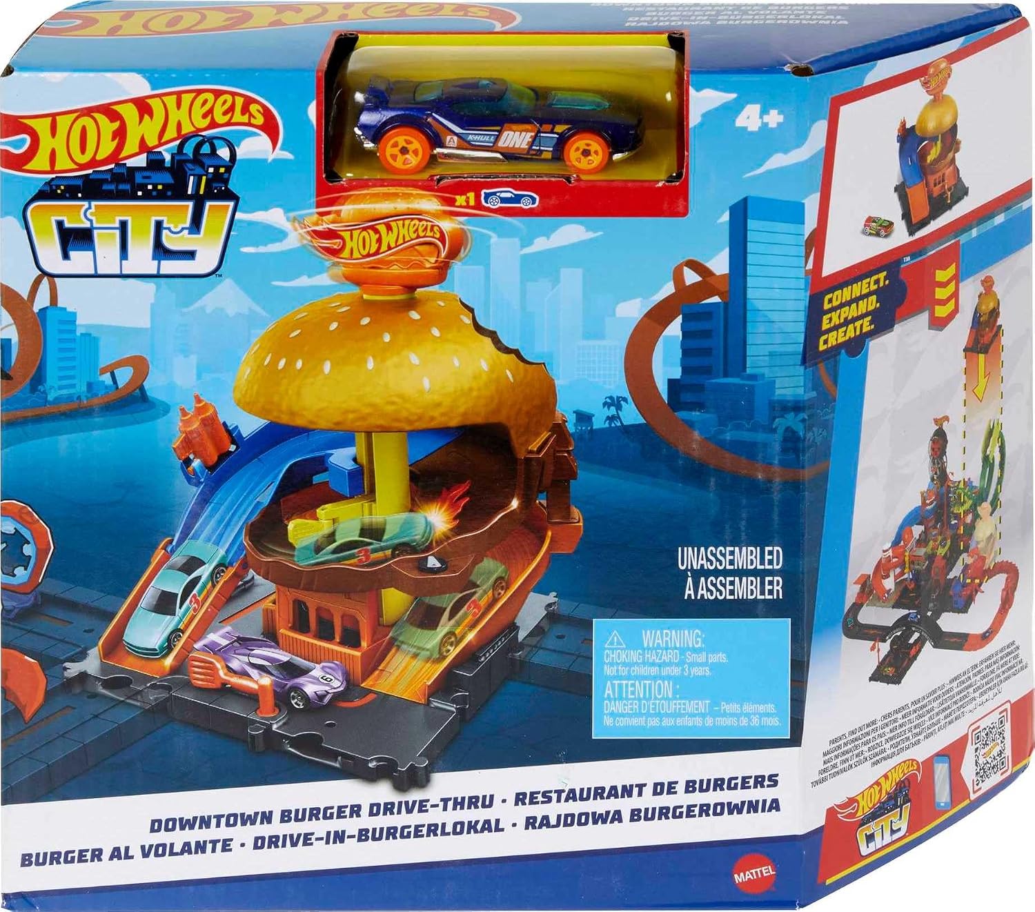 HOT WHEELS CITY BURGER DRIVE-THRU PLAYSET CON 1 VEHÍCULO - 1