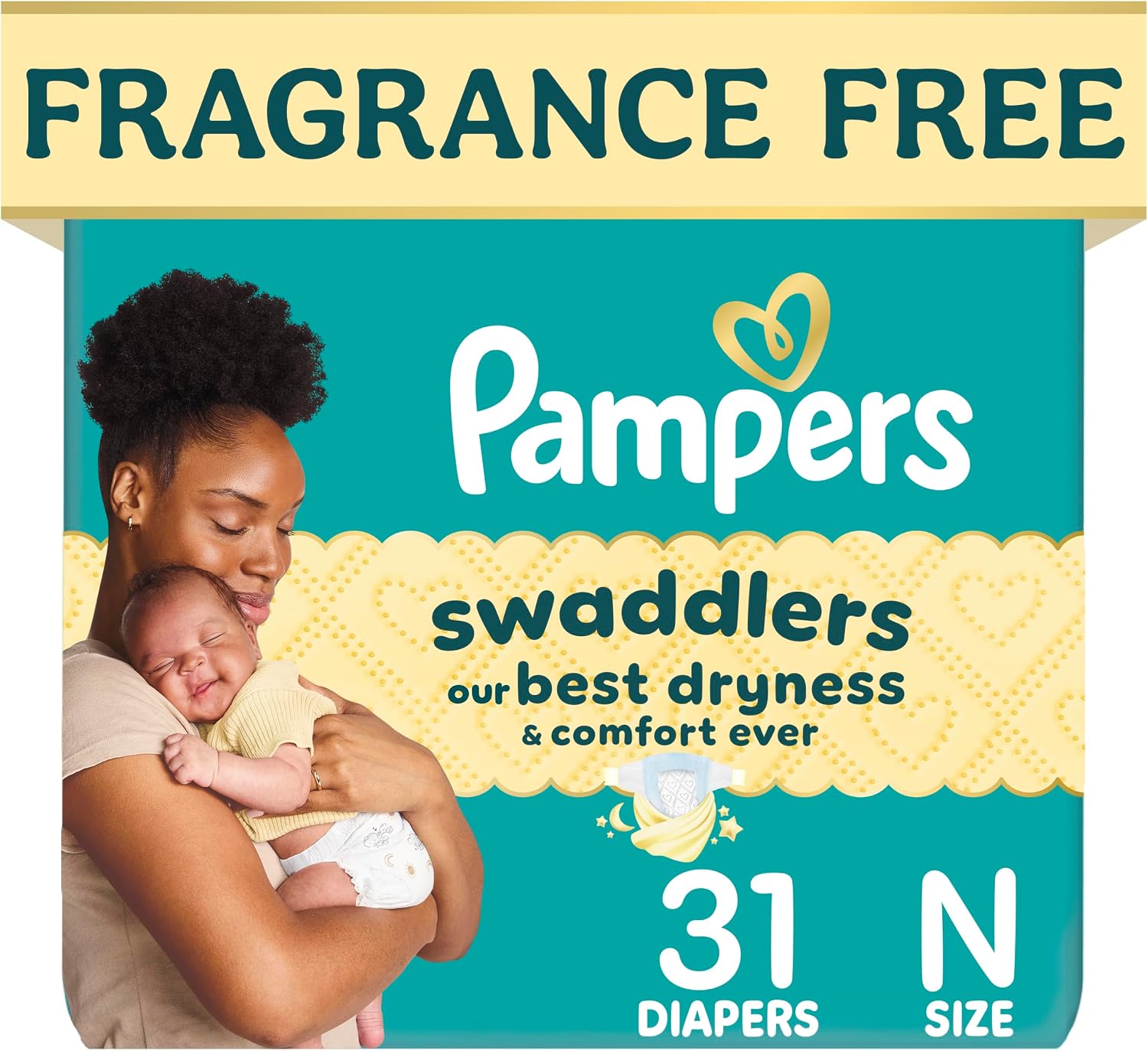 PAÑALES PAMPERS SWADDLERS RECIÉN NACIDO TALLA RN 31 UNIDADES - 1