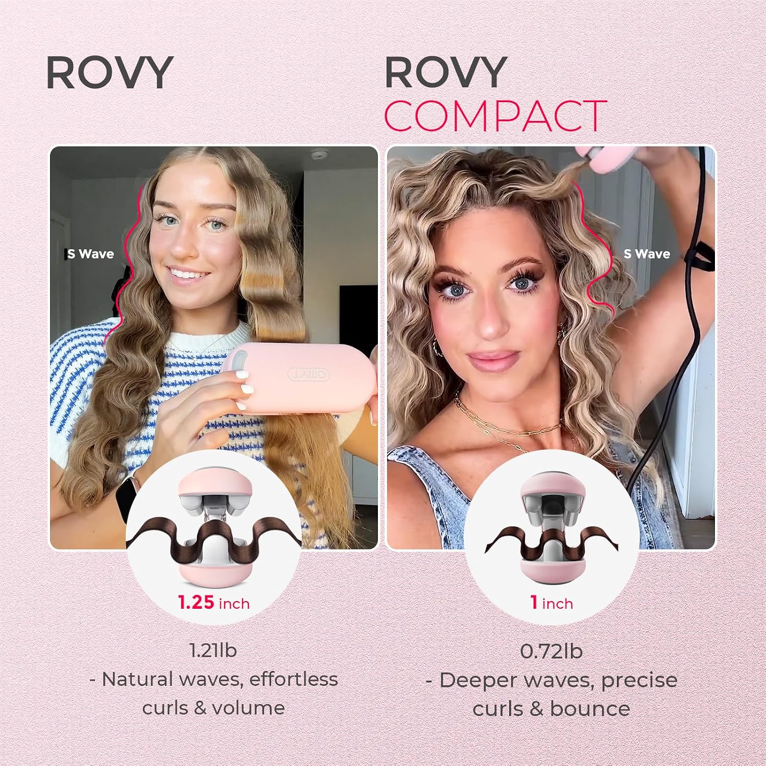 RIZADOR DE CABELLO TYMO ROVY ONDAS PLAYA TAMAÑO 1 PULGADA - 3