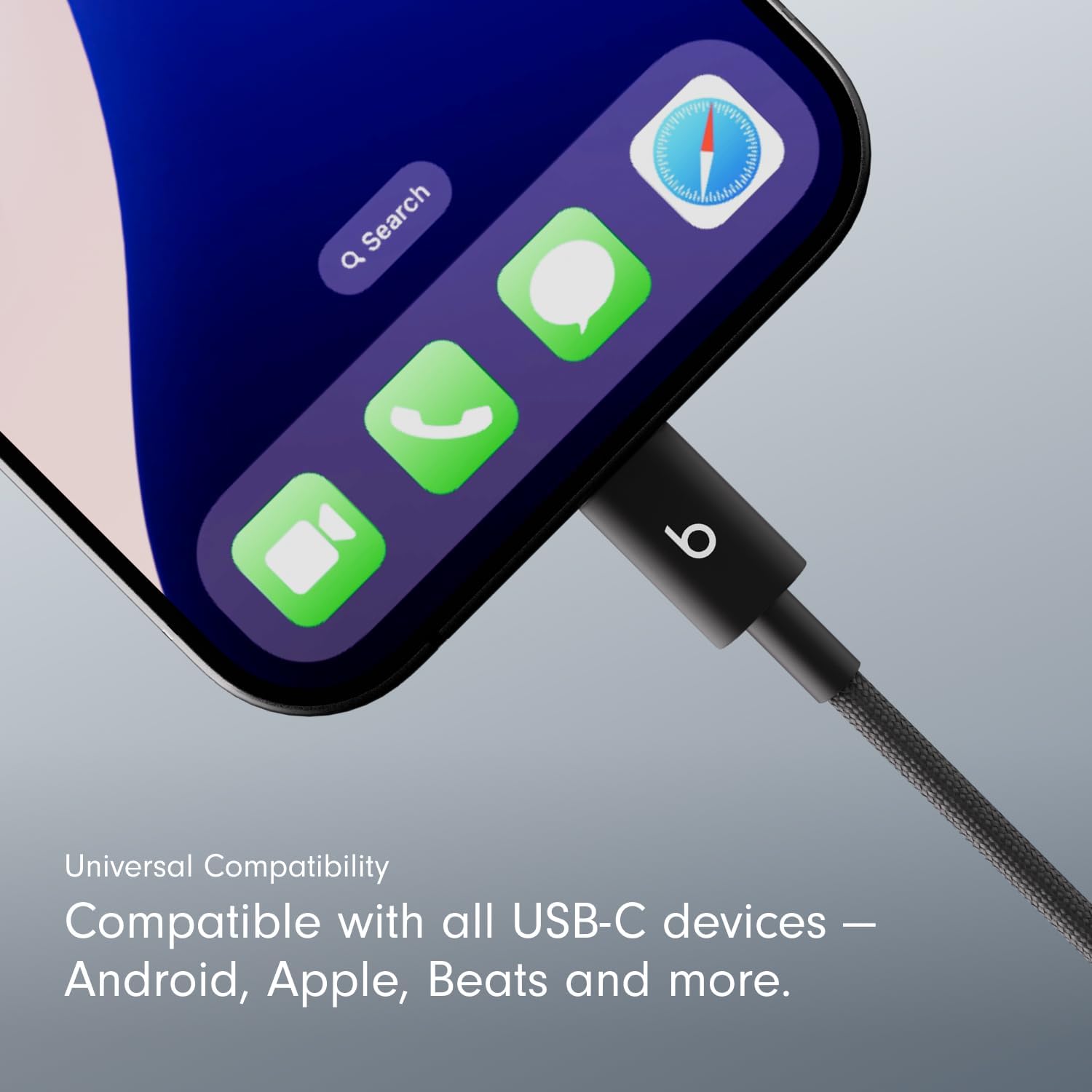 CABLE USB-C A USB-C BEATS TRENZADO 1.5 M NEGRO PACK 2 UNIDADES - 3