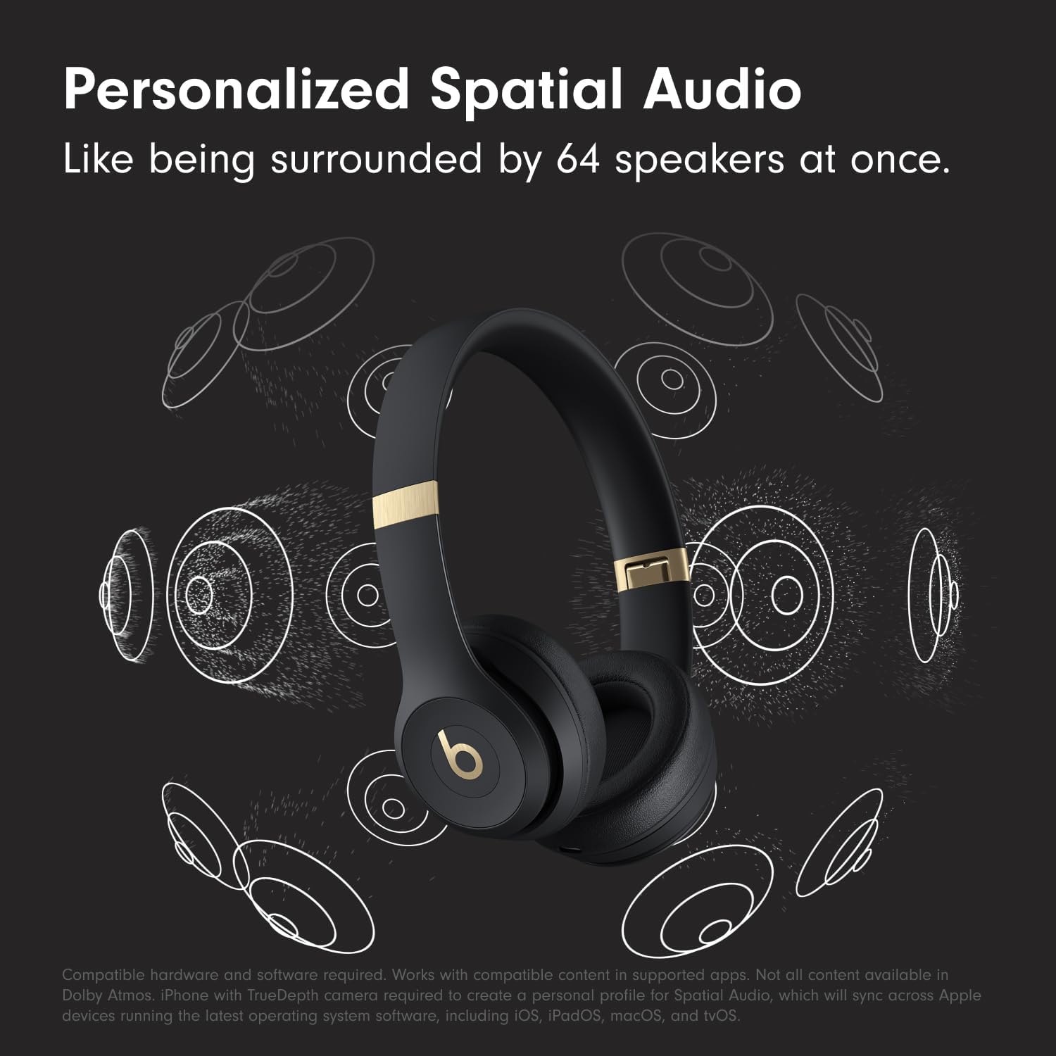 AUDÍFONOS BEATS SOLO 4 WIRELESS ON-EAR BLUETOOTH NEGRO Y DORADO - 4