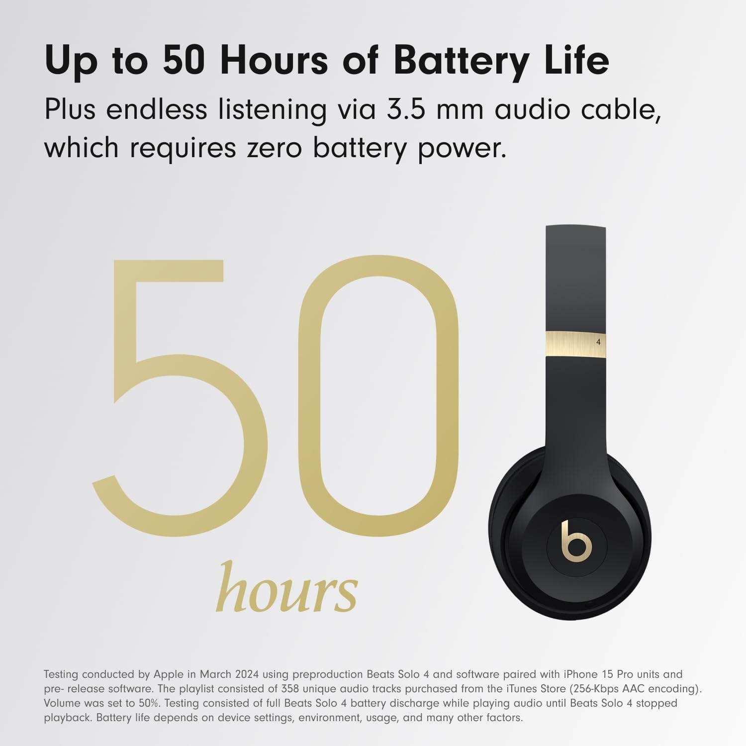 AUDÍFONOS BEATS SOLO 4 WIRELESS ON-EAR BLUETOOTH NEGRO Y DORADO - 5