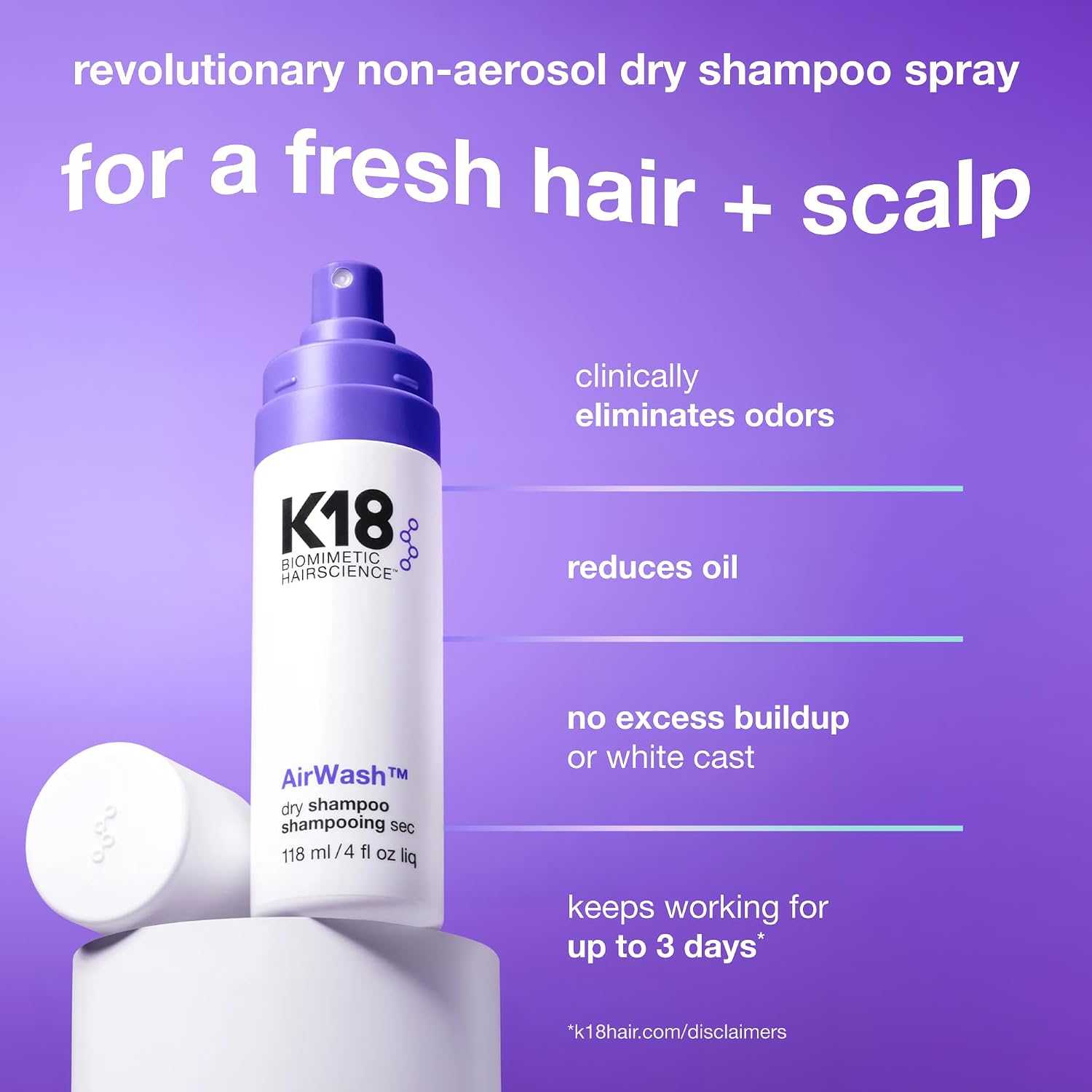 SHAMPOO SECO K18 AIRWASH NON-AEROSOL CONTROL DE GRASA - 2