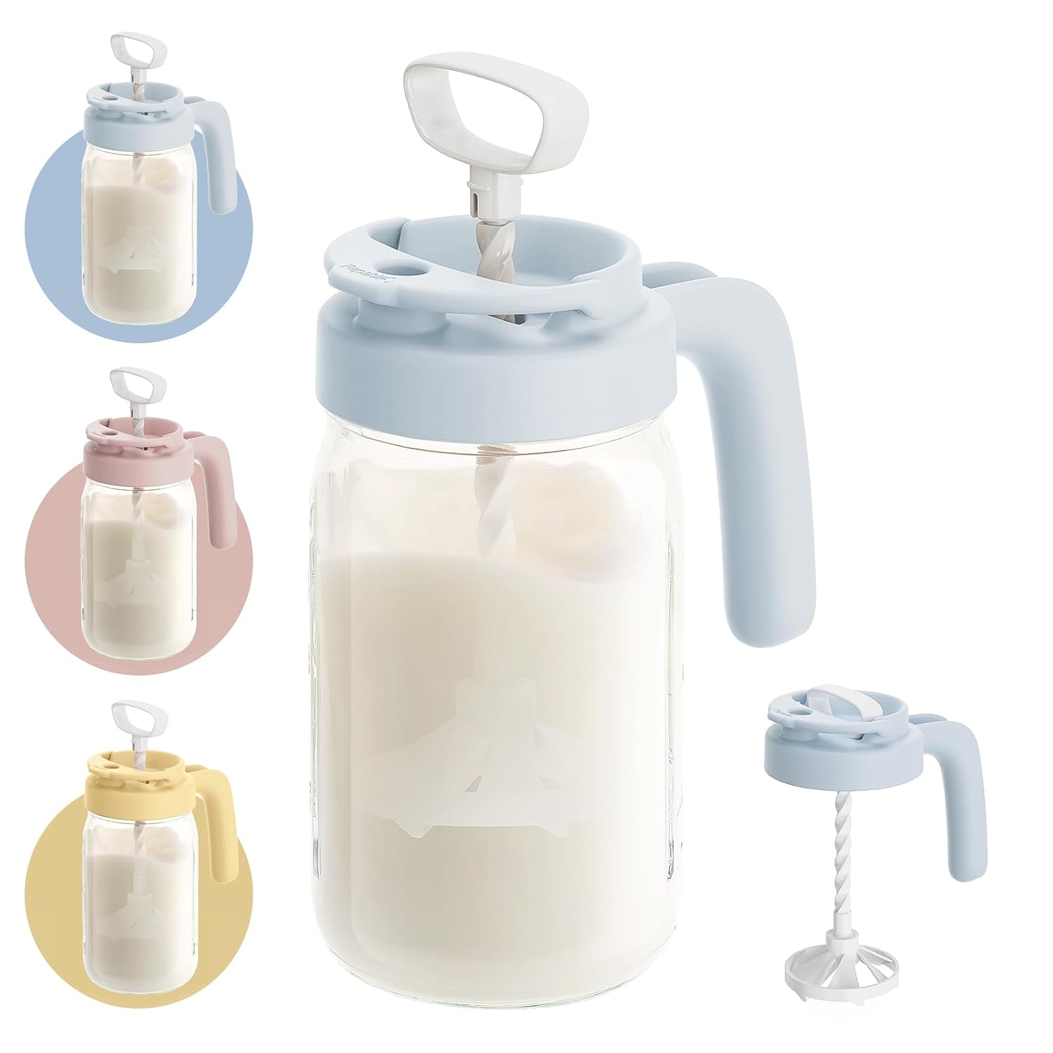 CONTENEDOR DE VIDRIO PAPABLIC PARA LECHE MATERNA Y FÓRMULA, AZUL - 1