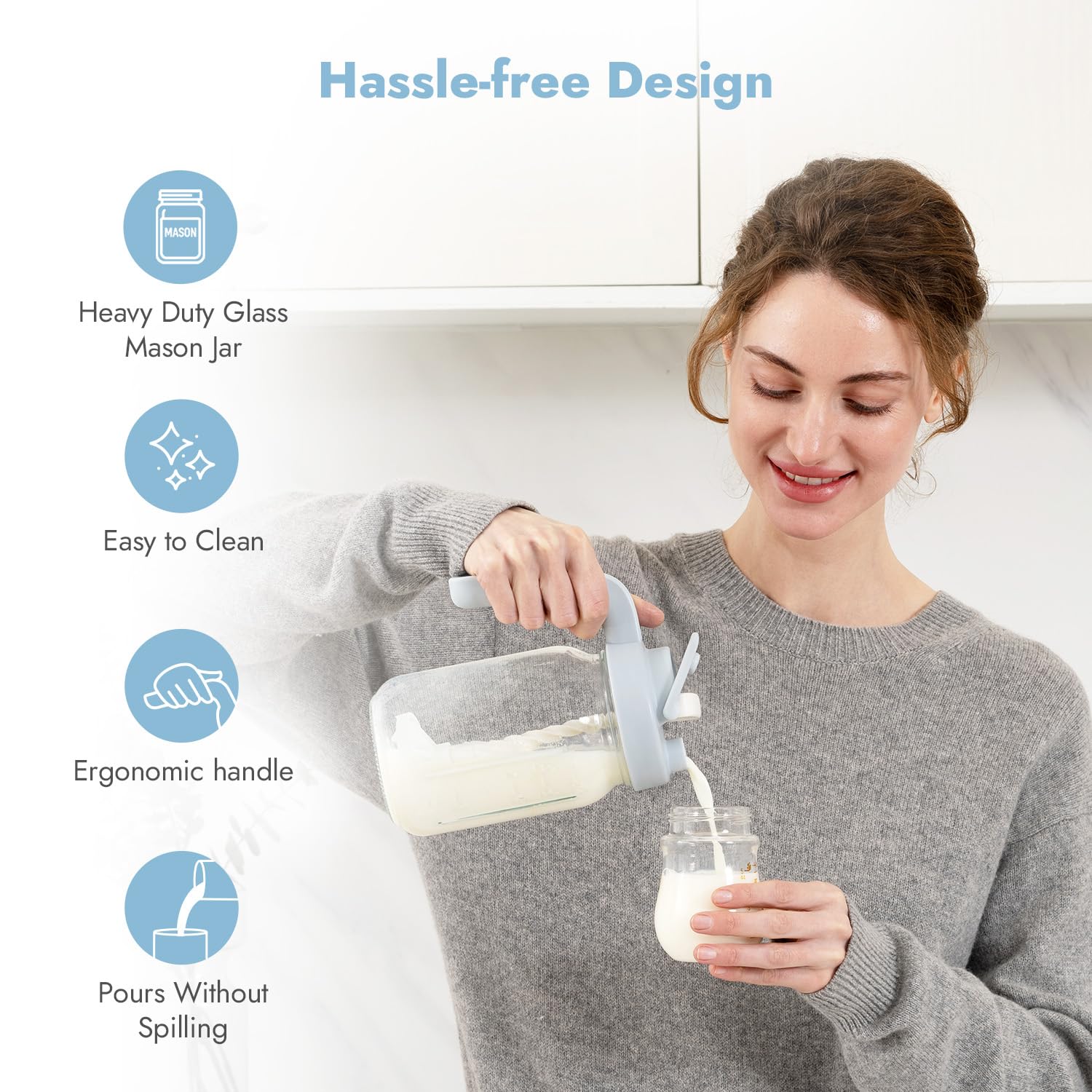 CONTENEDOR DE VIDRIO PAPABLIC PARA LECHE MATERNA Y FÓRMULA, AZUL - 4