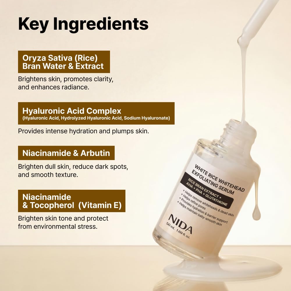 SUERO EXFOLIANTE NIDA WHITE RICE WHITEHEAD 50ML - 5