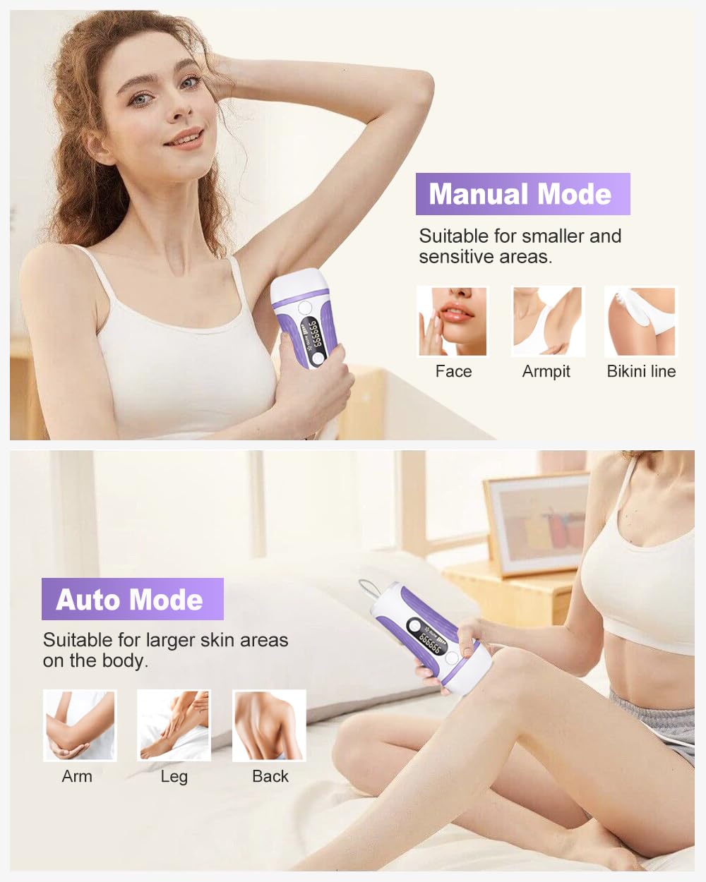 DEPILADOR IPL BETNEP AI08 PARA ROSTRO, PIERNAS, BRAZOS Y LÍNEA DE BIKINI - 4