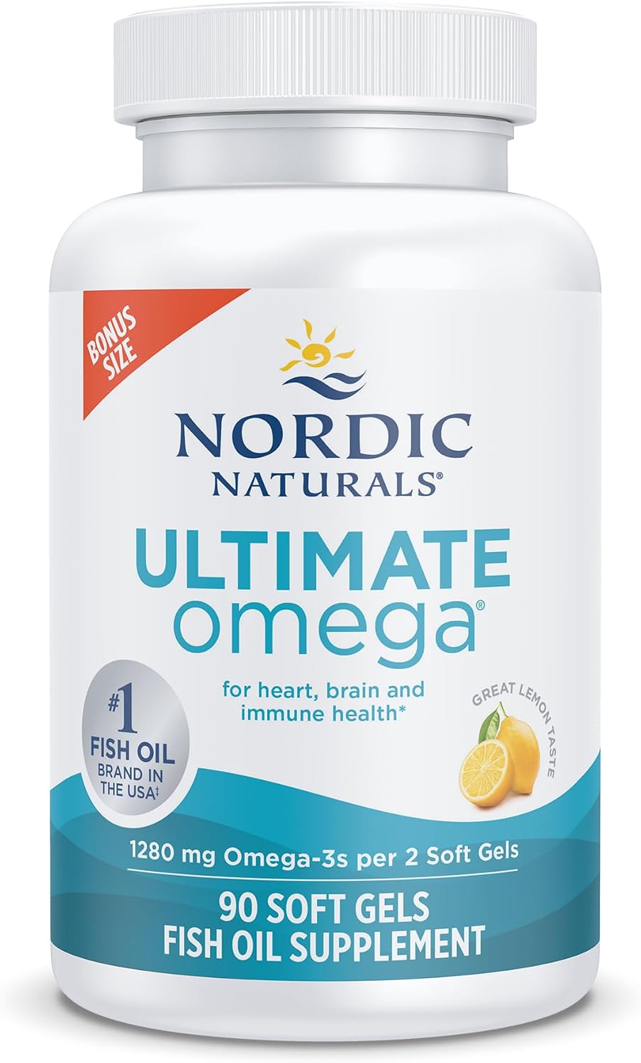 VITAMINA OMEGA 3 NORDIC NATURALS ULTIMATE OMEGA 1280MG LIMÓN 90 CÁPSULAS - 1