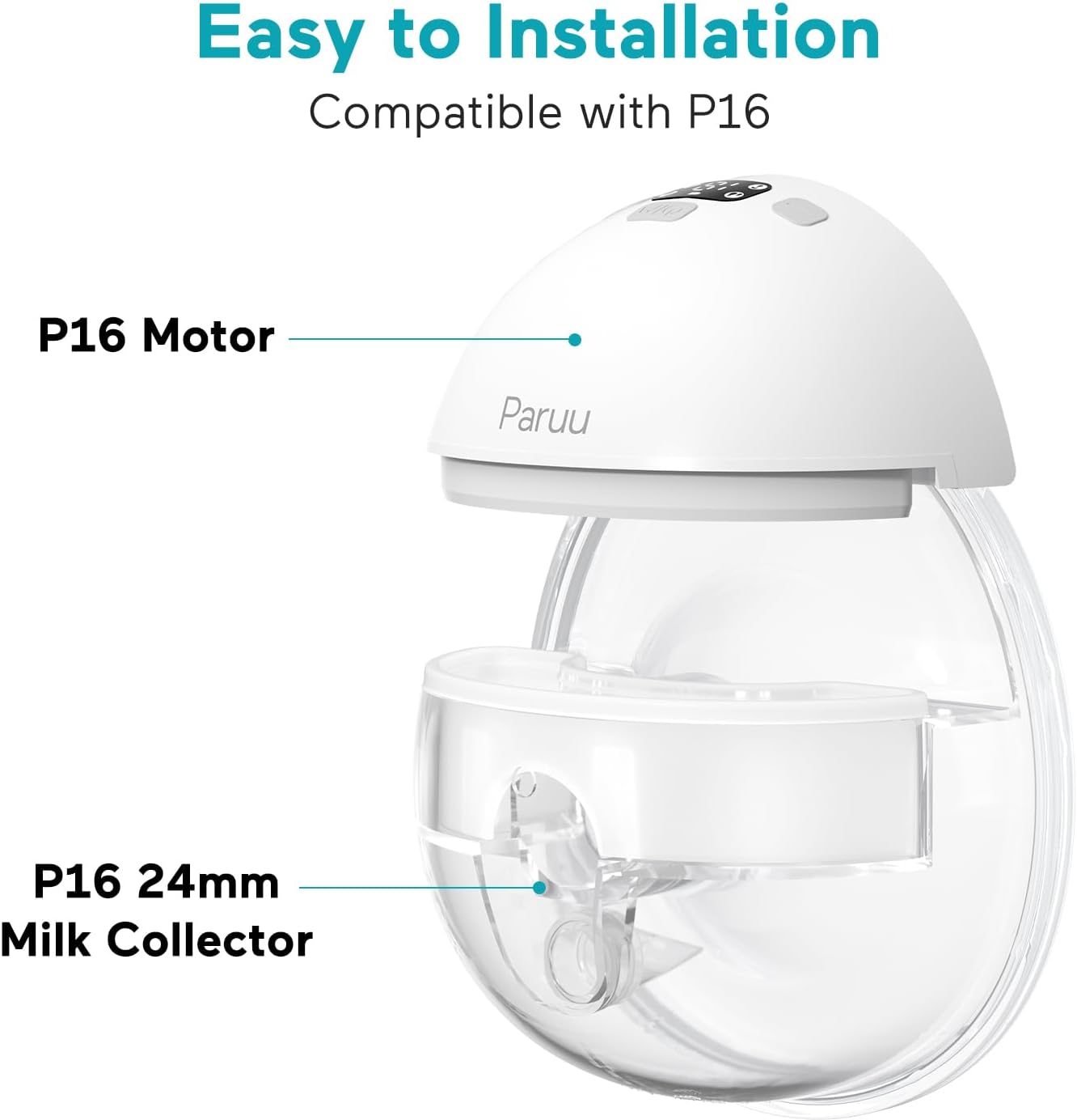 PARUU P16 JUEGO COMPLETO DE COPAS COLECTORAS PARA SACALECHES 150ML - 4