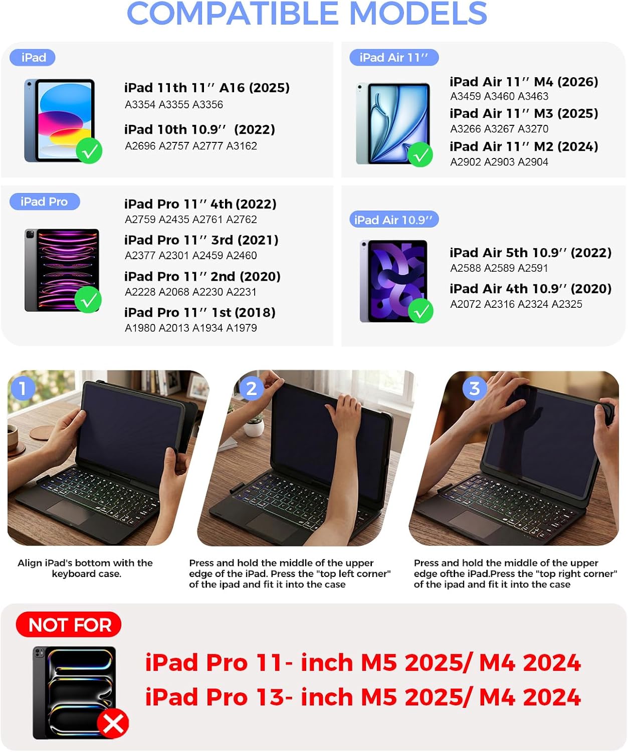 FUNDA CASE CON TECLADO INALÁMBRICO NOKBABO PARA IPAD 10/11 Y IPAD AIR 11 - 2