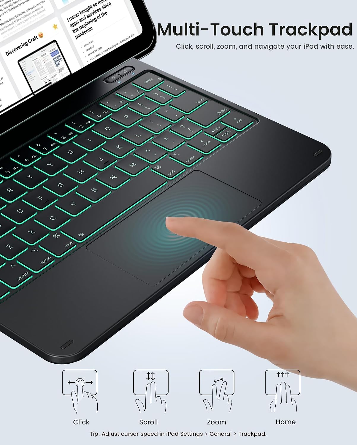 CASE TYPECASE EDGE IPAD A16 11.ª/10.ª GENERACIÓN CON TECLADO Y STAND MAGNÉTICO FLOTANTE - 5