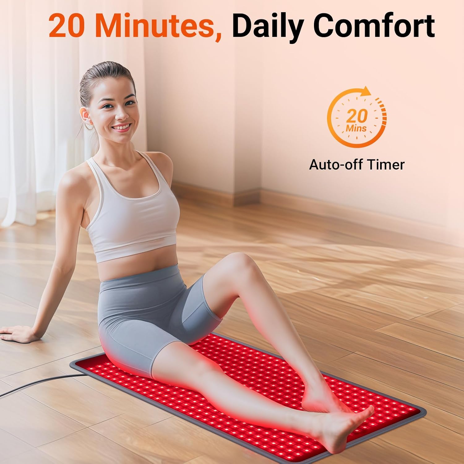 TAPETE DE TERAPIA CON LUZ ROJA COMFYTEMP 33'' X 17'' 660NM Y 850NM - 5