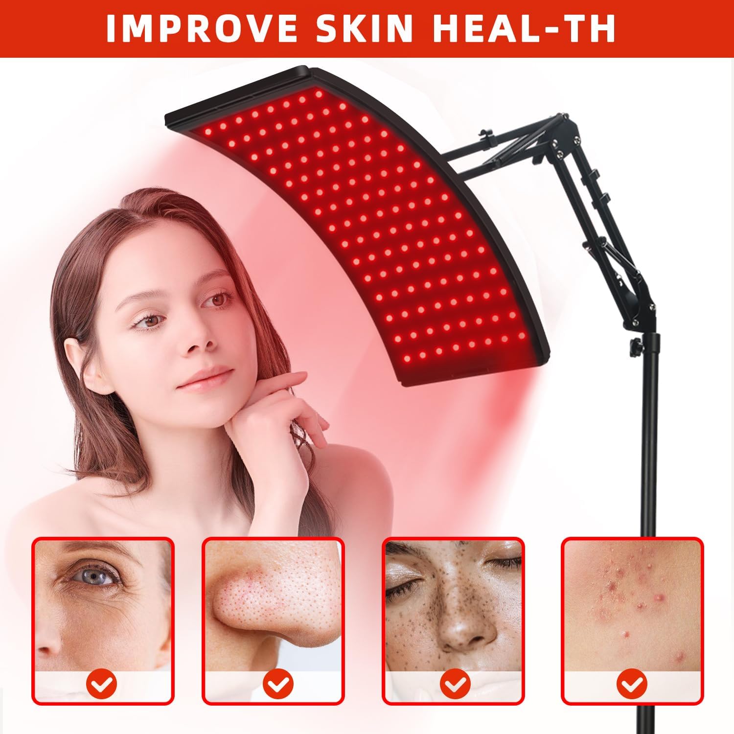 LÁMPARA DE TERAPIA DE LUZ ROJA VICONOR PARA CARA Y CUERPO 660NM Y 850NM CON SOPORTE - 2