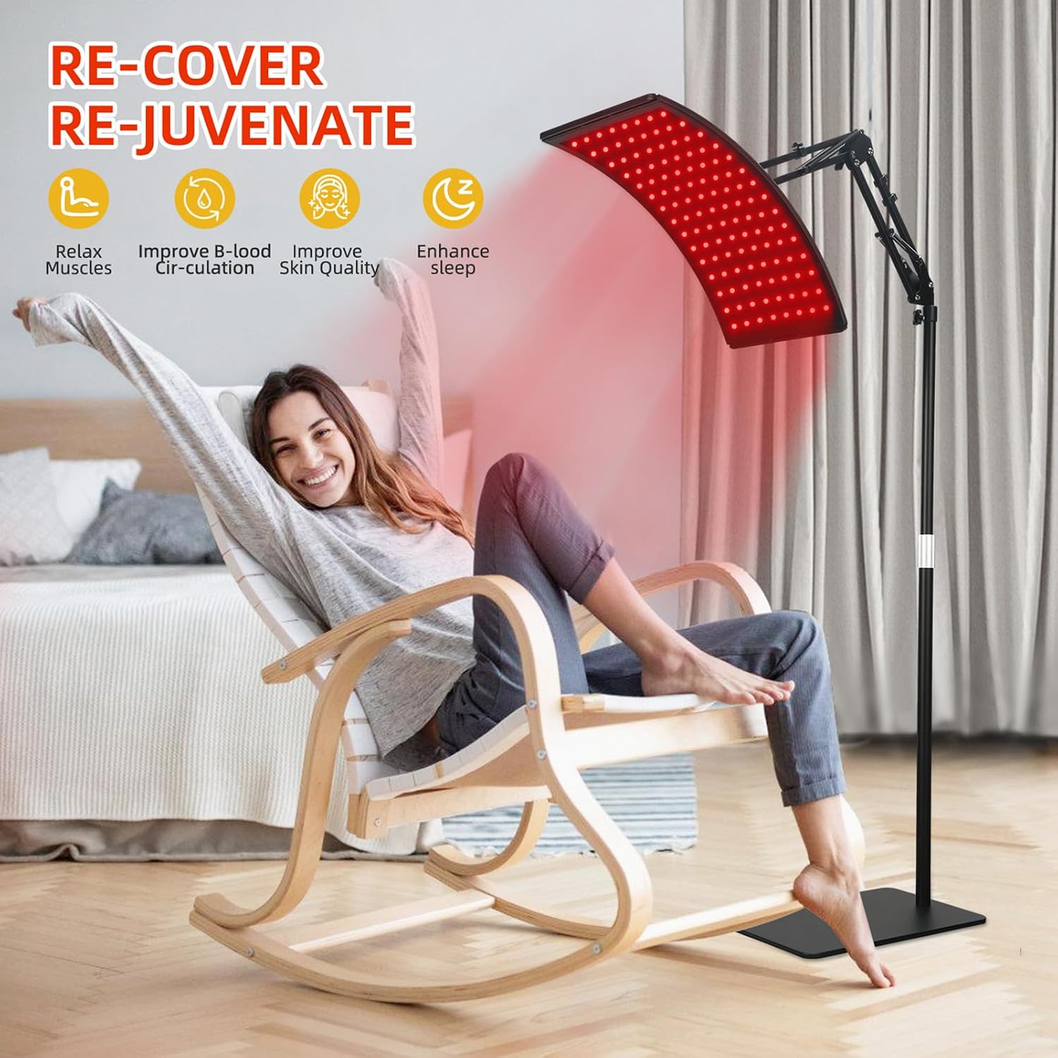 LÁMPARA DE TERAPIA DE LUZ ROJA VICONOR PARA CARA Y CUERPO 660NM Y 850NM CON SOPORTE - 3