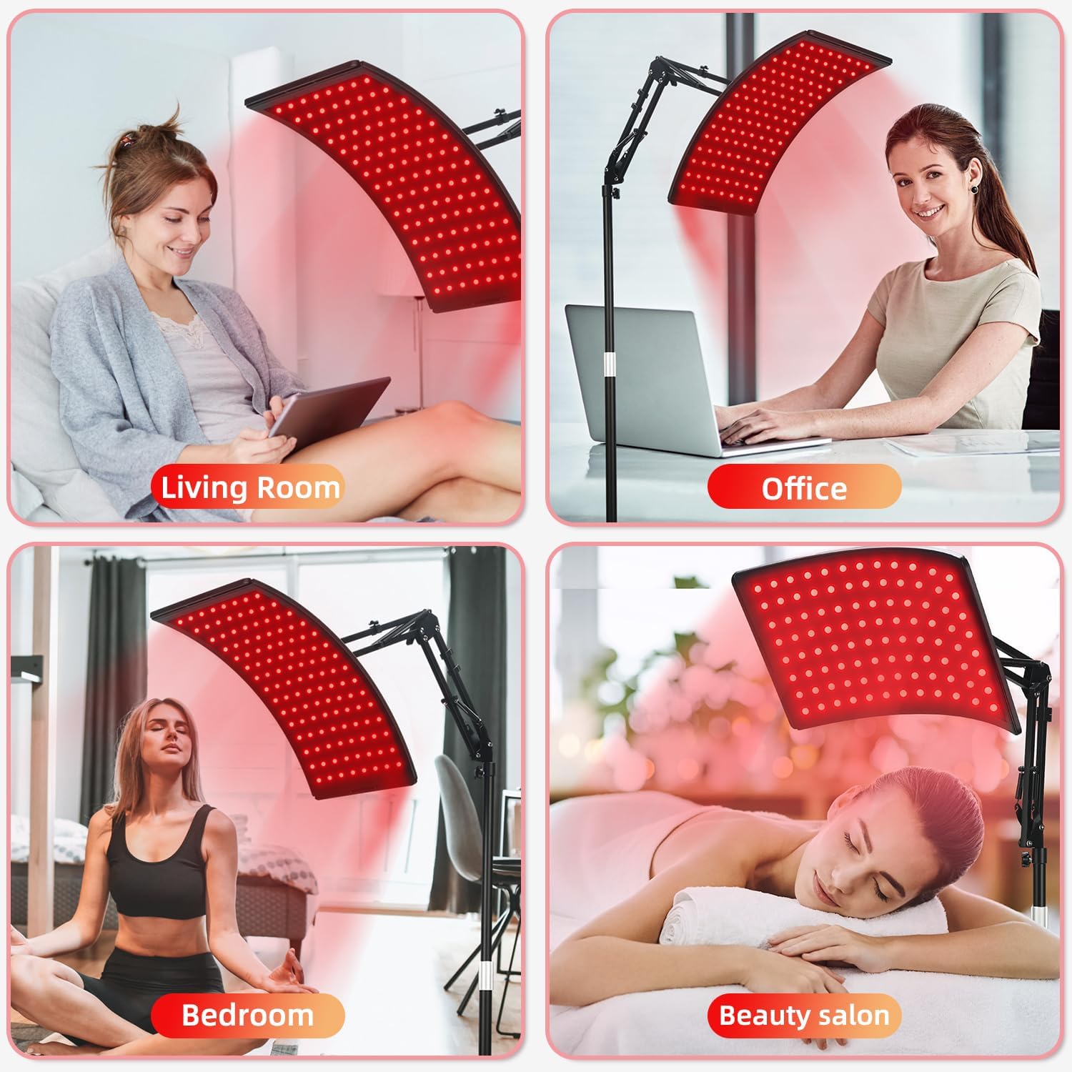LÁMPARA DE TERAPIA DE LUZ ROJA VICONOR PARA CARA Y CUERPO 660NM Y 850NM CON SOPORTE - 4