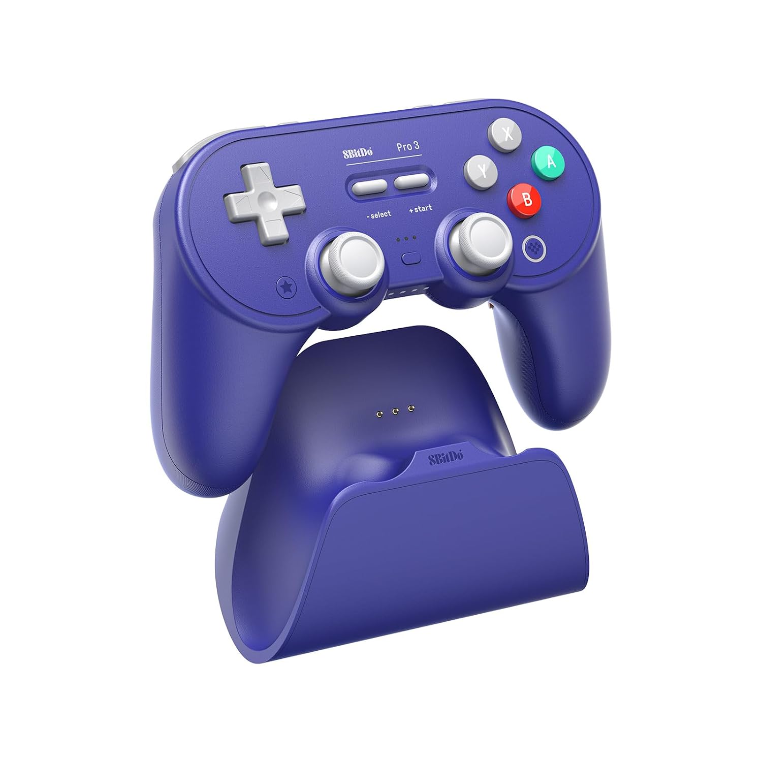 MANDO 8BITDO PRO 3 BLUETOOTH PARA SWITCH/SWITCH 2 CON JOYSTICKS TMR Y BOTONES INTERCAMBIABLES PÚRPURA - 2