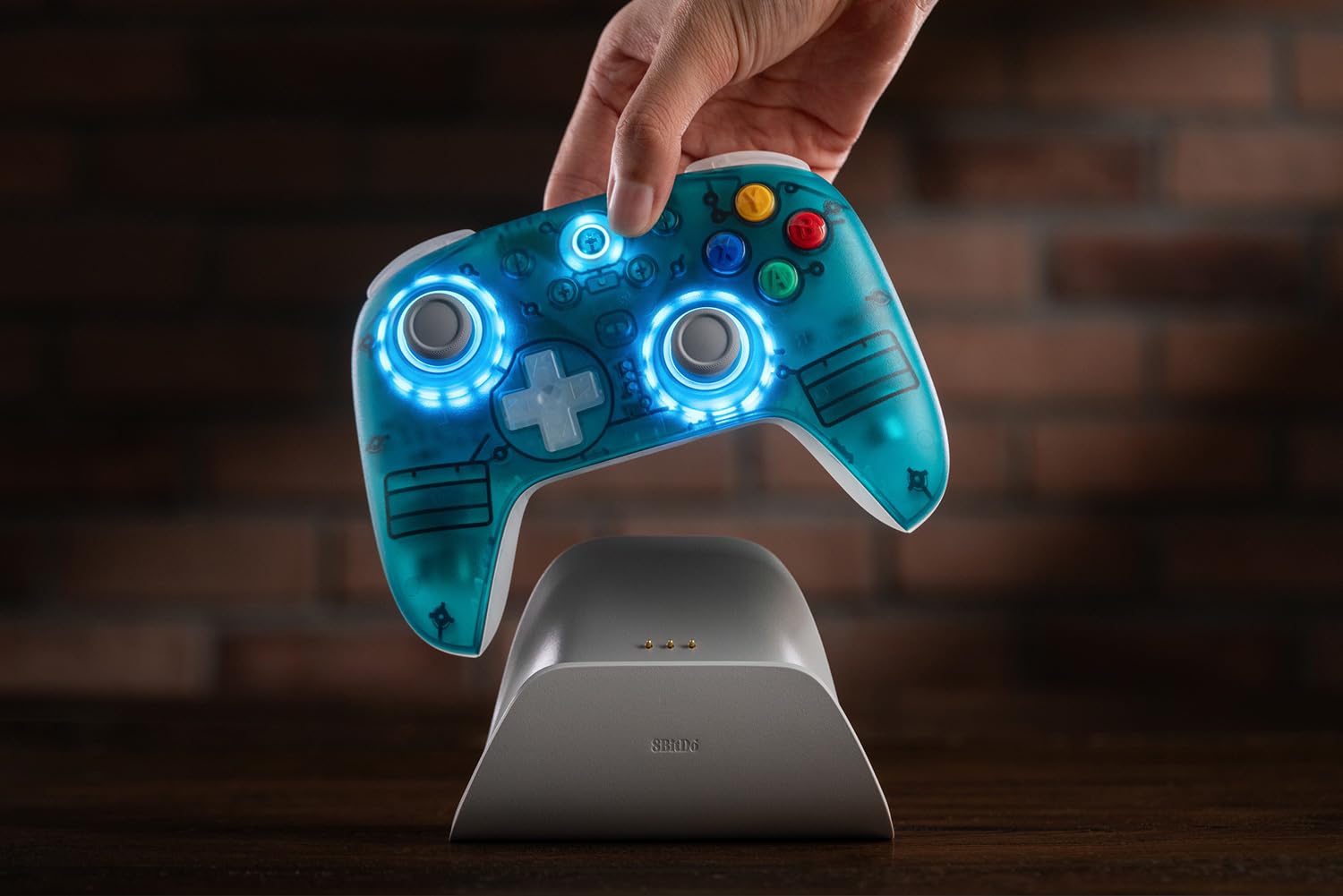 MANDO 8BITDO ULTIMATE 2 WIRELESS CONTROLLER AZUL TRANSPARENTE PARA PC, APPLE, STEAM Y ANDROID - 5