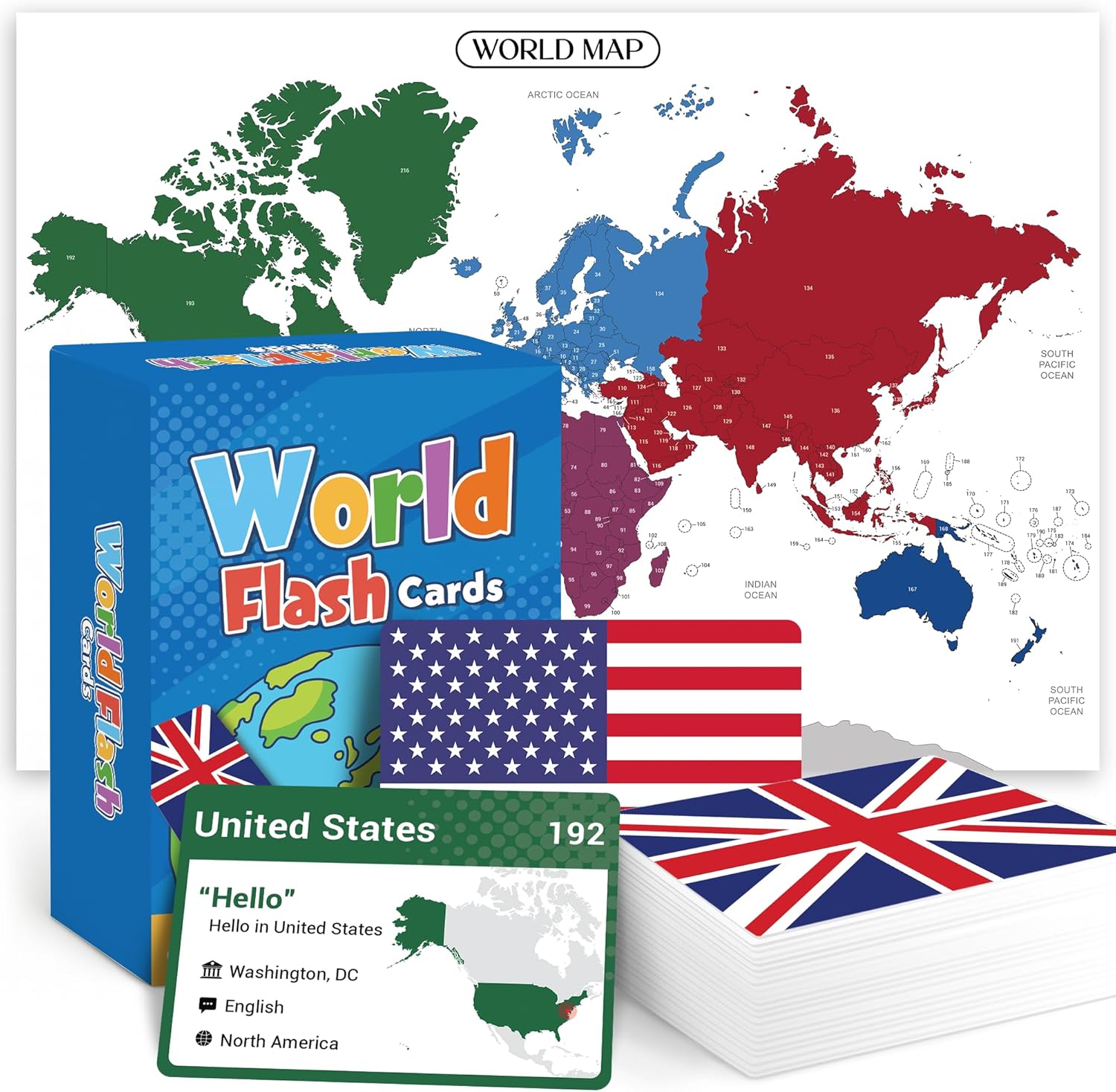 TARJETAS FLASHCARDS BANDERAS DEL MUNDO 245+ PAÍSES GEOGRAFÍA - 1