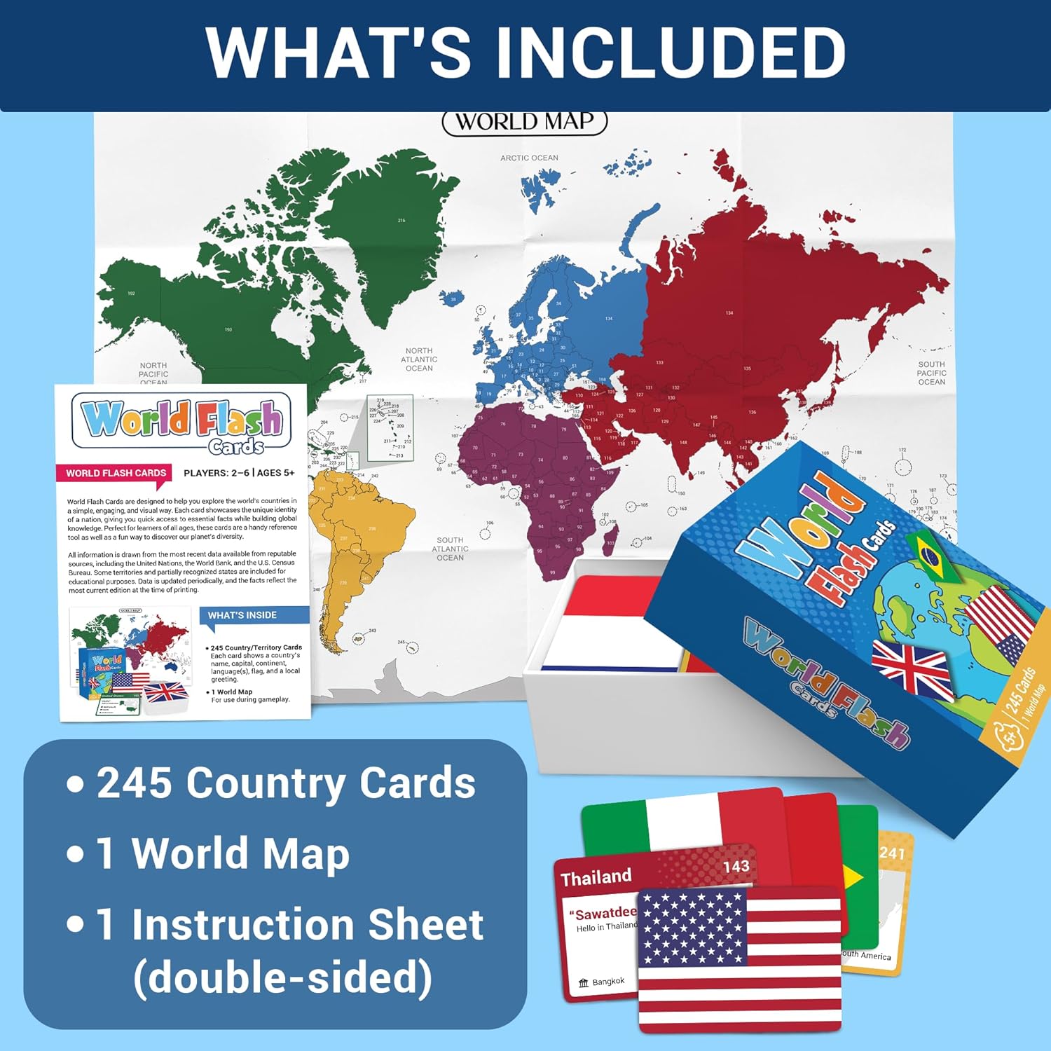 TARJETAS FLASHCARDS BANDERAS DEL MUNDO 245+ PAÍSES GEOGRAFÍA - 3