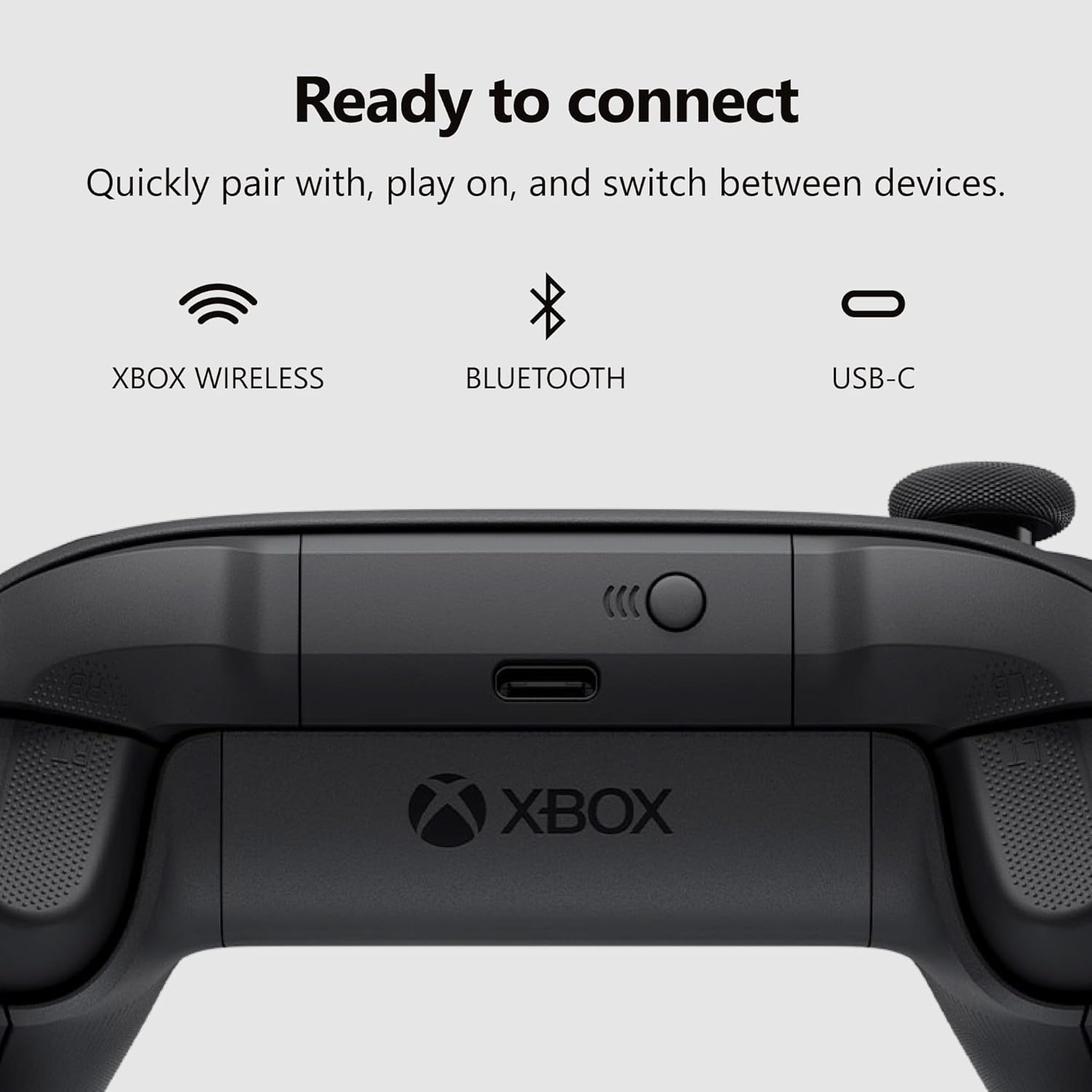 CONTROL XBOX WIRELESS GAMING CONTROLLER + CABLE USB-C NEGRO CARBÓN - 5