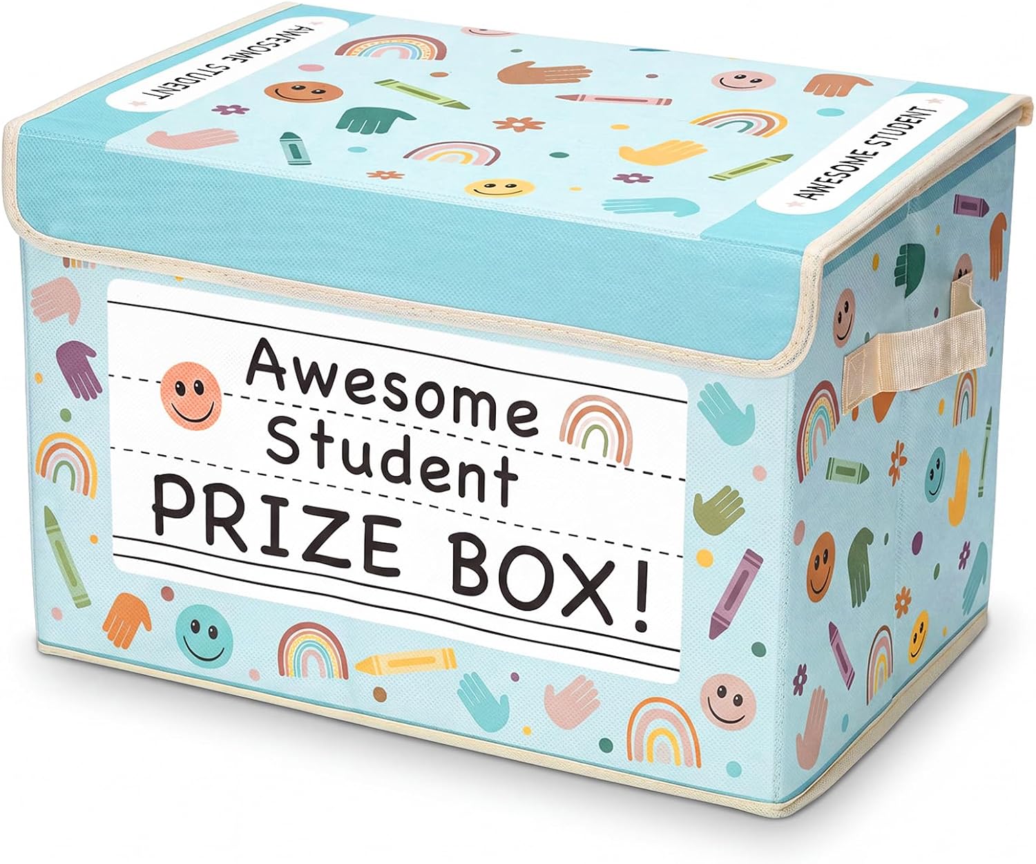 CAJA DE TESORO WEYSAT RETRO DOODLE PARA PREMIOS ESCOLARES CON TAPA - 1